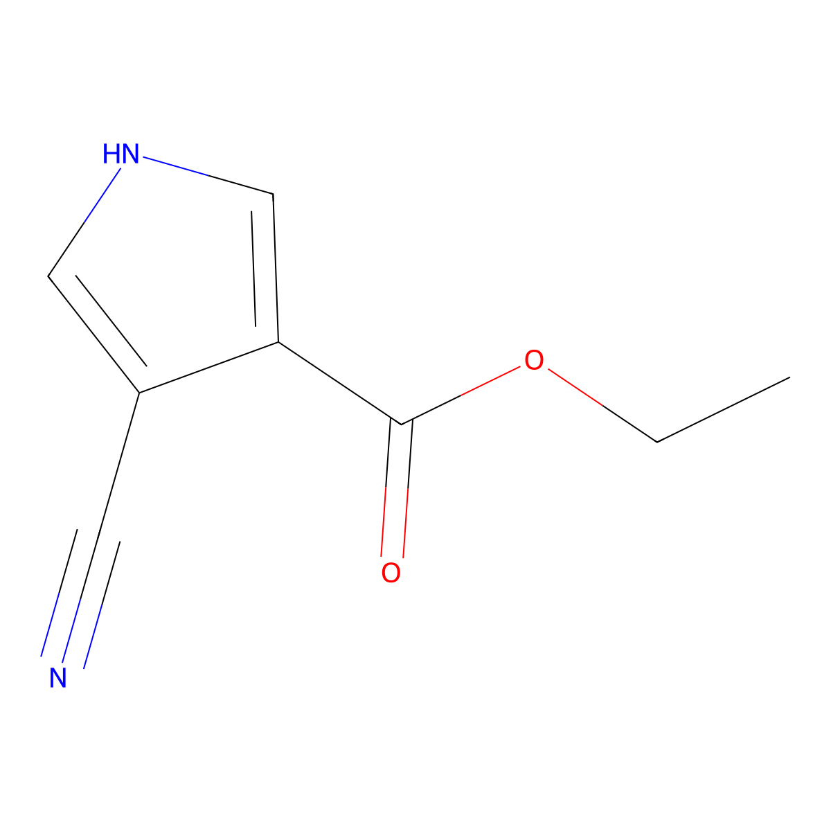 ethyl 4-cyano-1H-pyrrole-3-carboxylate molecular structure, CAS 156422-76-3