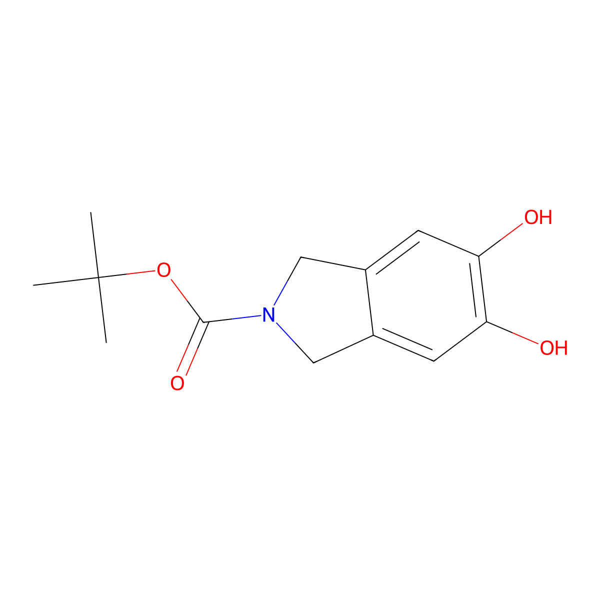 tert-butyl 5,6-dihydroxy-2,3-dihydro-1H-isoindole-2-carboxylate molecular structure, CAS 156422-96-7