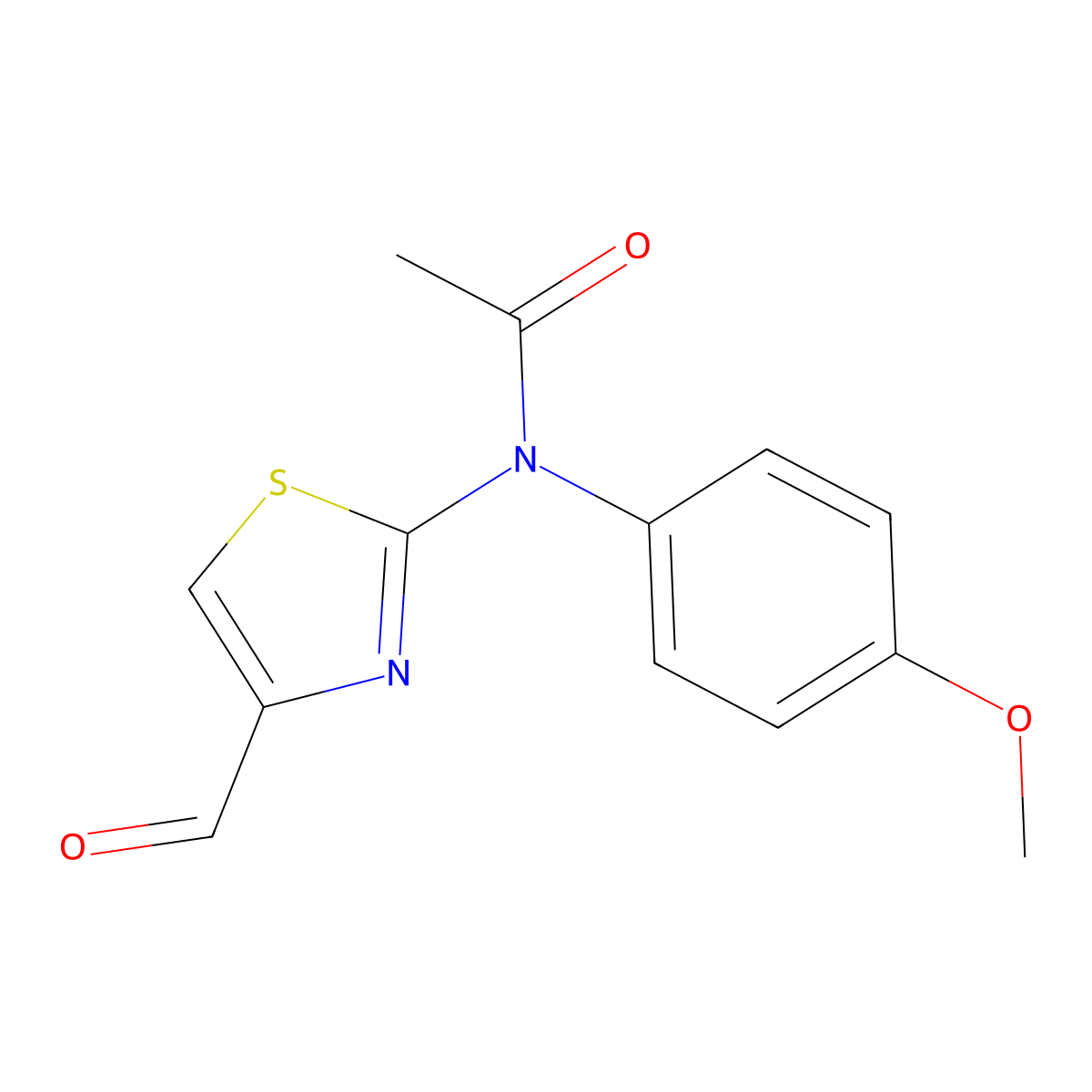 N-(4-formyl-1,3-thiazol-2-yl)-N-(4-methoxyphenyl)acetamide molecular structure, CAS 156423-98-2