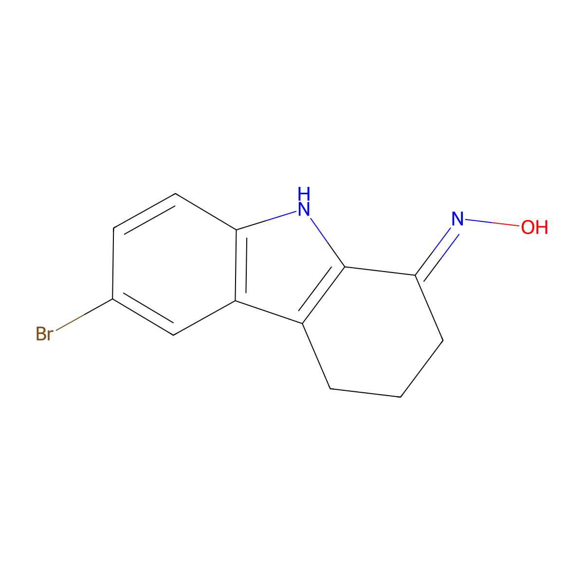 N-(6-Bromo-2,3,4,9-tetrahydro-1H-carbazol-1-ylidene)hydroxylamine molecular structure, CAS 156424-68-9