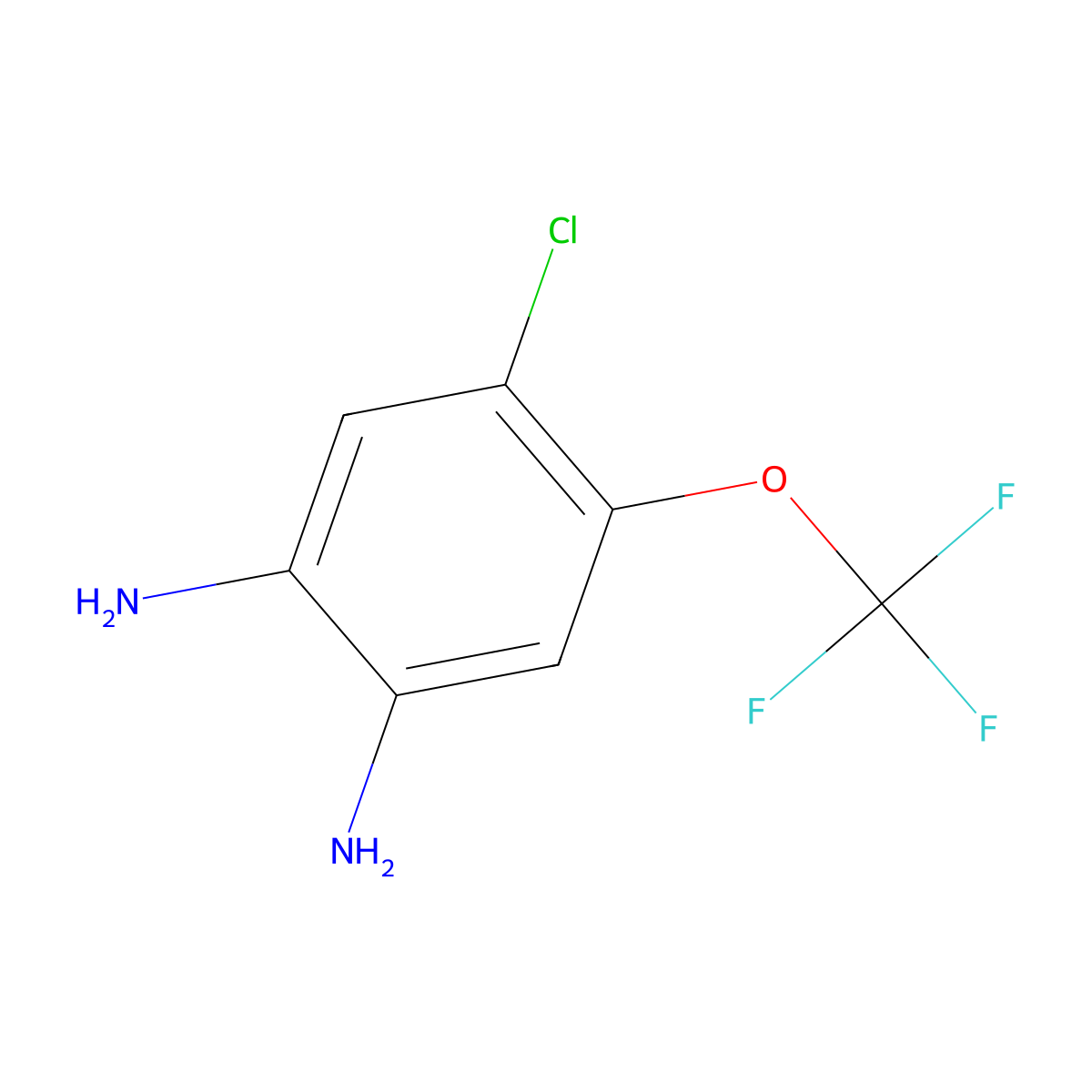 4-Chloro-5-(trifluoromethoxy)-1,2-benzenediamine molecular structure, CAS 156425-08-0