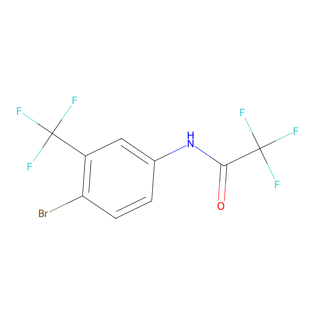 N-[4-bromo-3-(trifluoromethyl)phenyl]-2,2,2-trifluoroacetamide molecular structure, CAS 156425-50-2