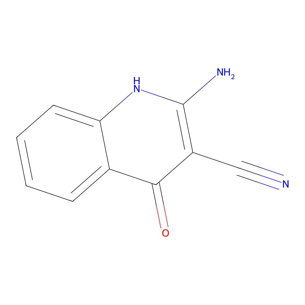 2-Amino-4-oxo-1,4-dihydroquinoline-3-carbonitrile molecular structure, CAS 156425-81-9