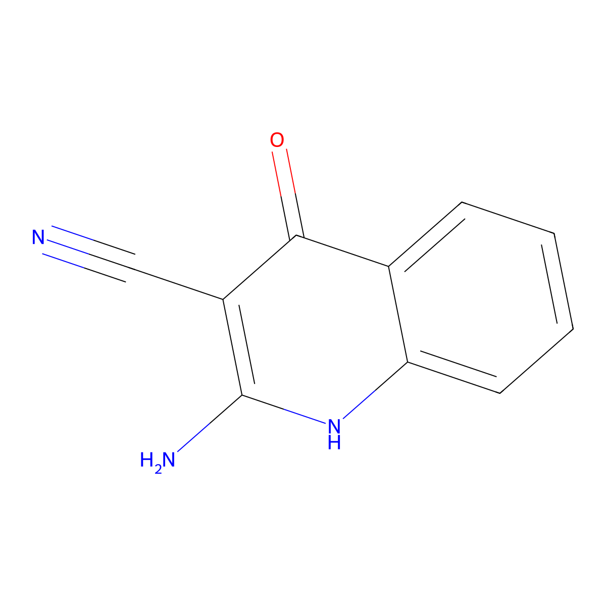 2-Amino-4-oxo-1,4-dihydroquinoline-3-carbonitrile molecular structure, CAS 156425-81-9