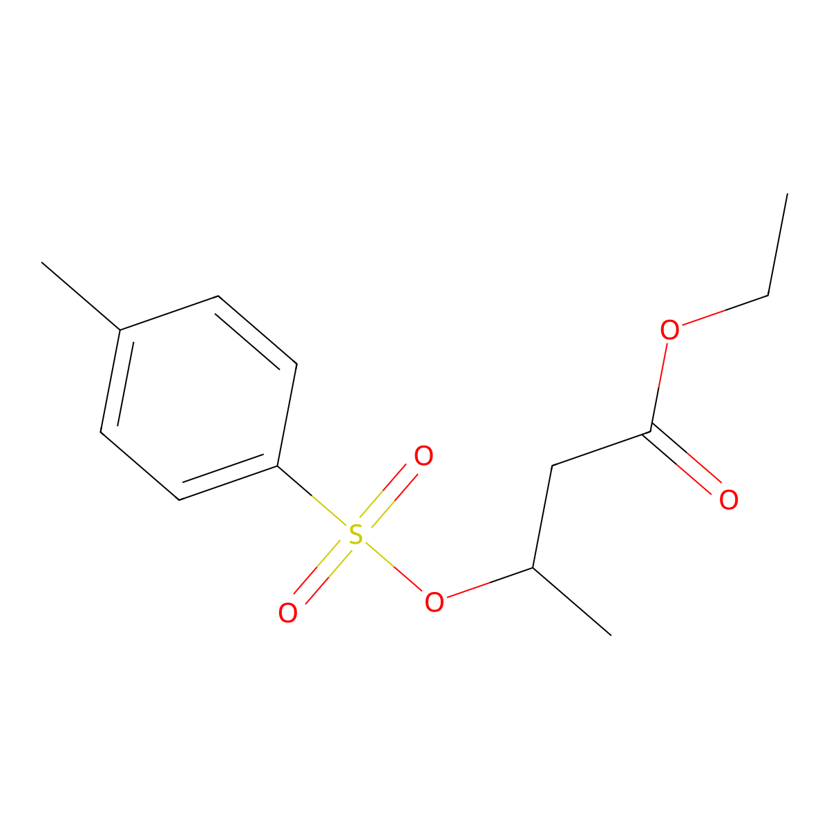 Ethyl 3-[(4-methylbenzenesulfonyl)oxy]butanoate molecular structure, CAS 156426-19-6