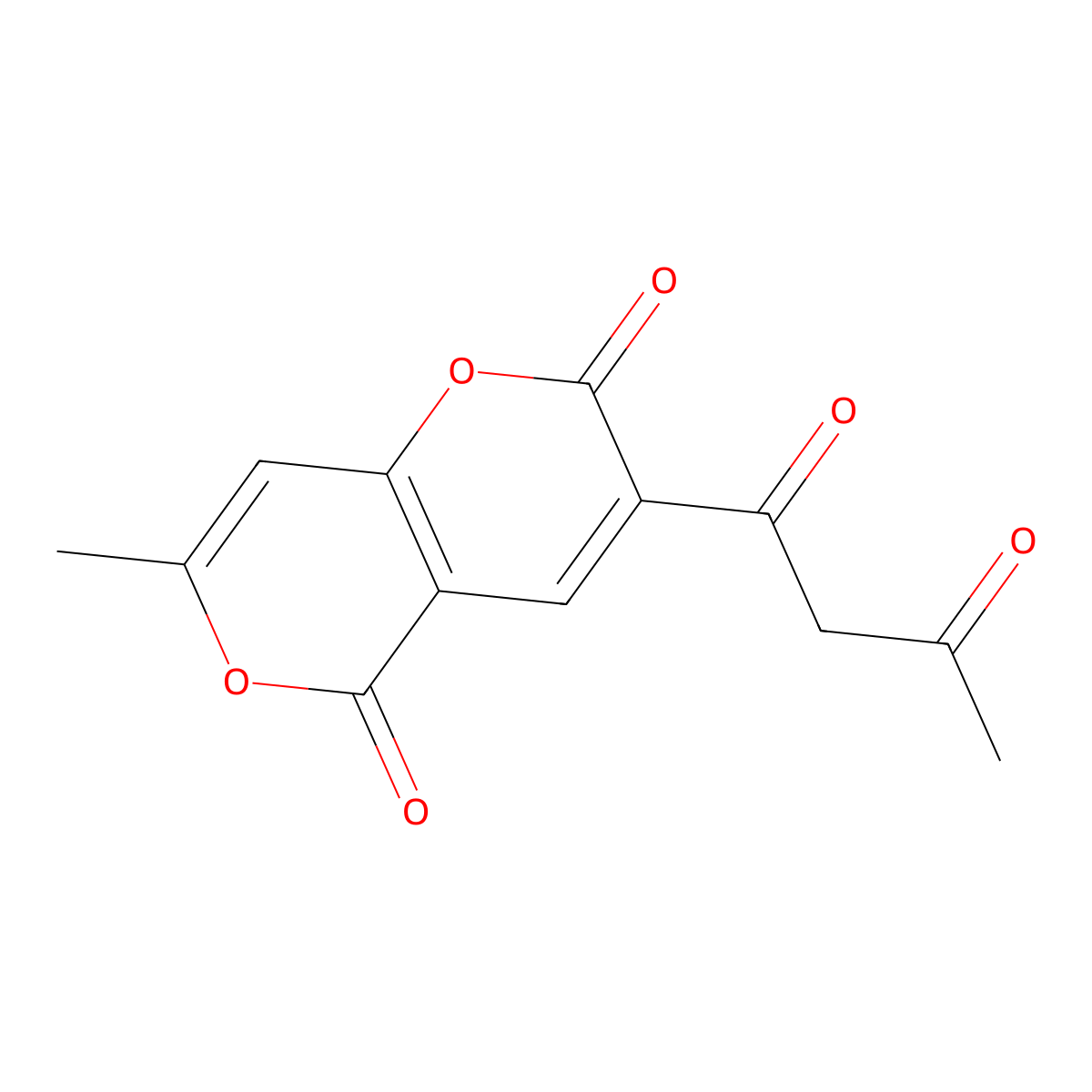 3-acetoacetyl-7-methyl-2H,5H-pyrano[4,3-b]pyran-2,5-dione molecular structure, CAS 156426-82-3