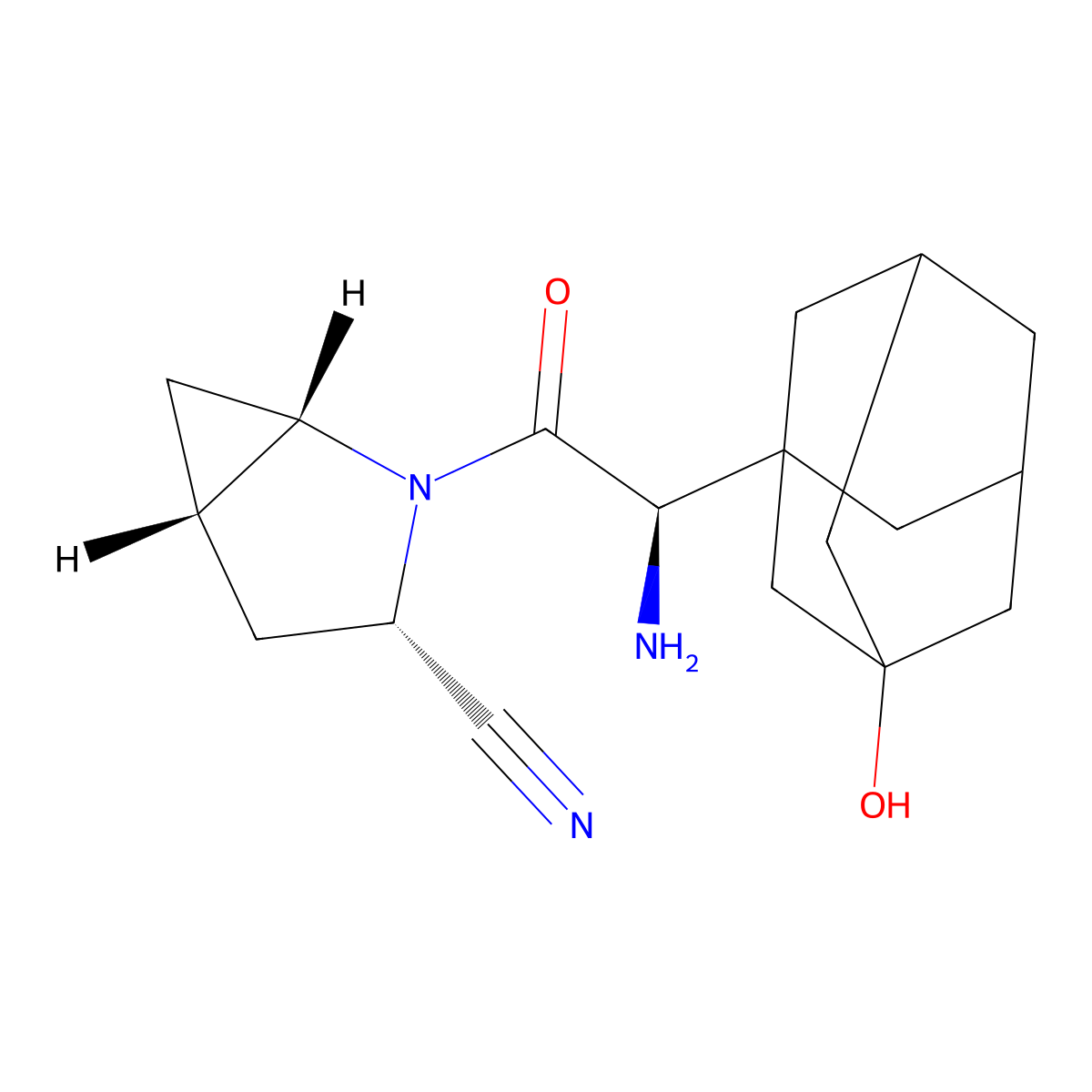 (2'R,2S,cis)-Saxagliptin molecular structure, CAS 1564265-93-5