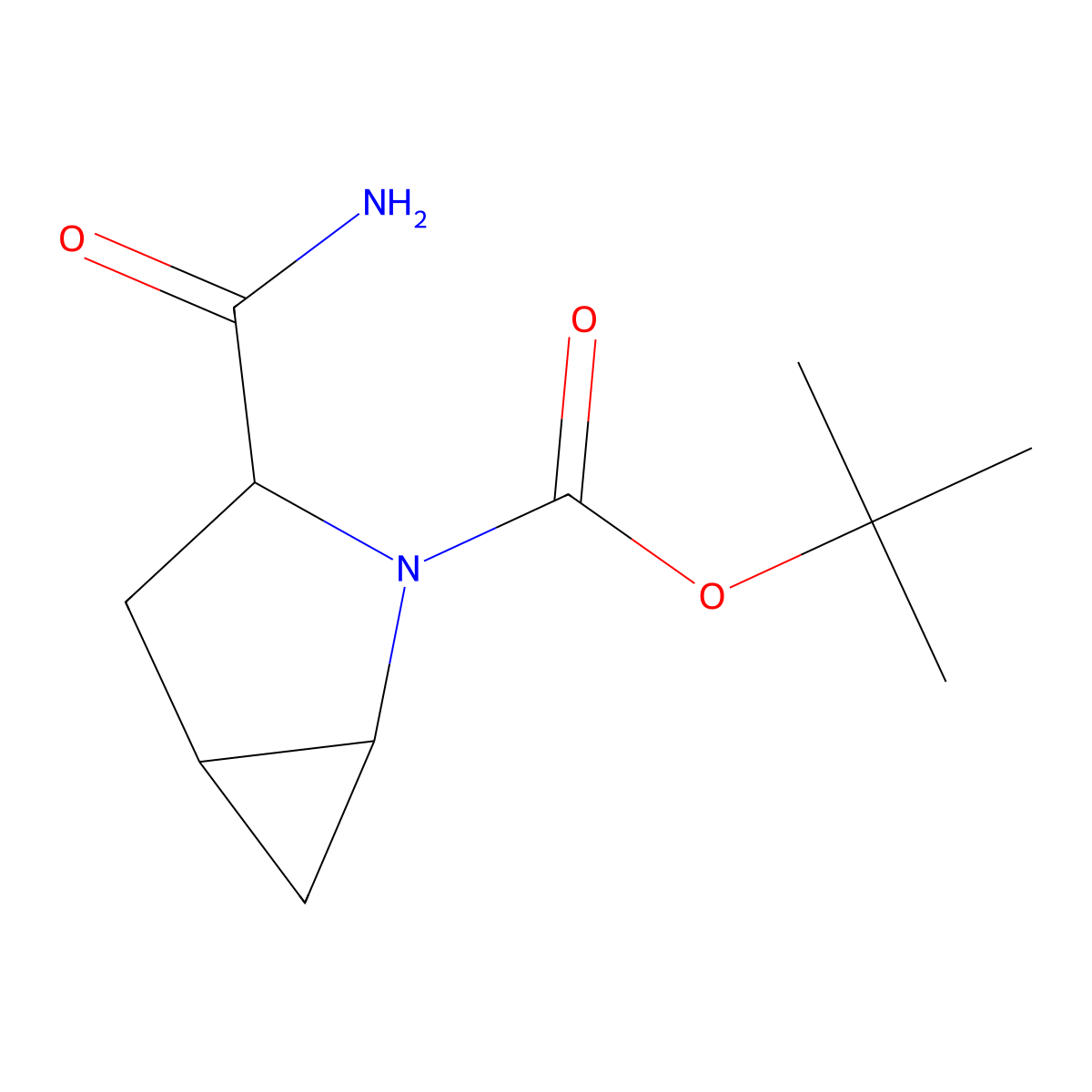 tert-Butyl (1R,3R,5R)-3-carbamoyl-2-azabicyclo[3.1.0]hexane-2-carboxylate molecular structure, CAS 1564266-54-1