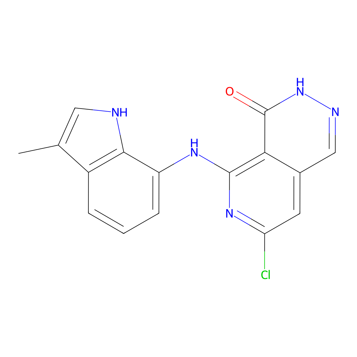 7-Chloro-5-((3-methyl-1H-indol-7-yl)amino)pyrido[3,4-d]pyridazin-4(3H)-one molecular structure, CAS 1564273-29-5
