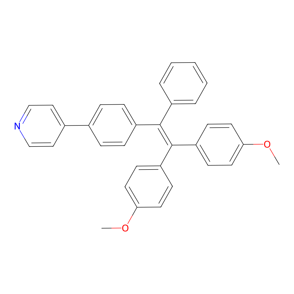 4-(4-(2,2-Bis(4-methoxyphenyl)-1-phenylvinyl)phenyl)pyridine molecular structure, CAS 1564278-28-9