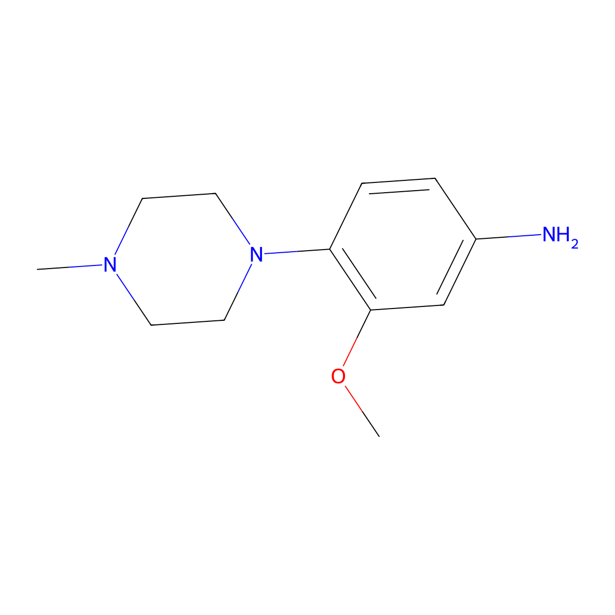 3-Methoxy-4-(4-methylpiperazin-1-yl)aniline molecular structure, CAS 156428-85-2