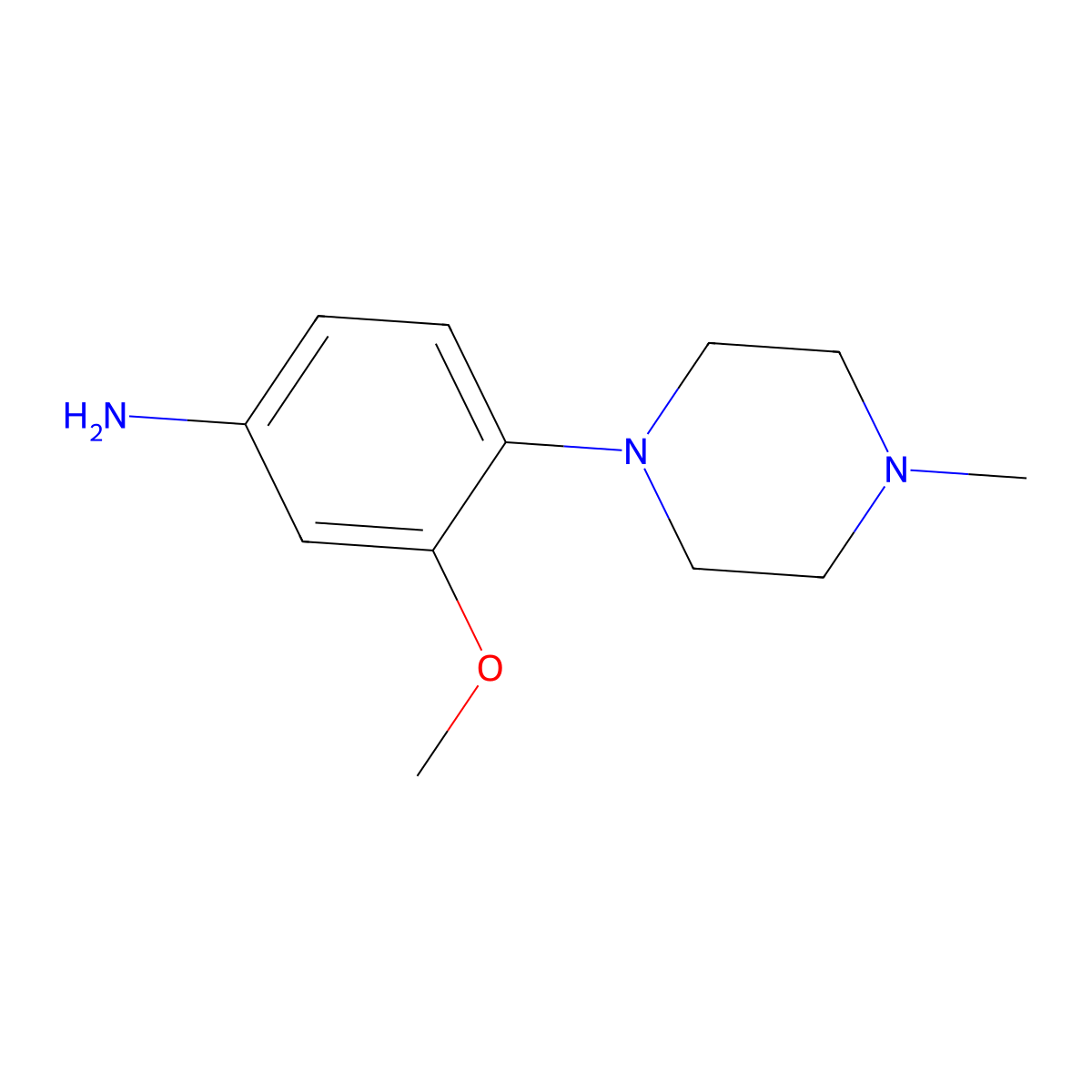 3-Methoxy-4-(4-methylpiperazin-1-yl)aniline molecular structure, CAS 156428-85-2