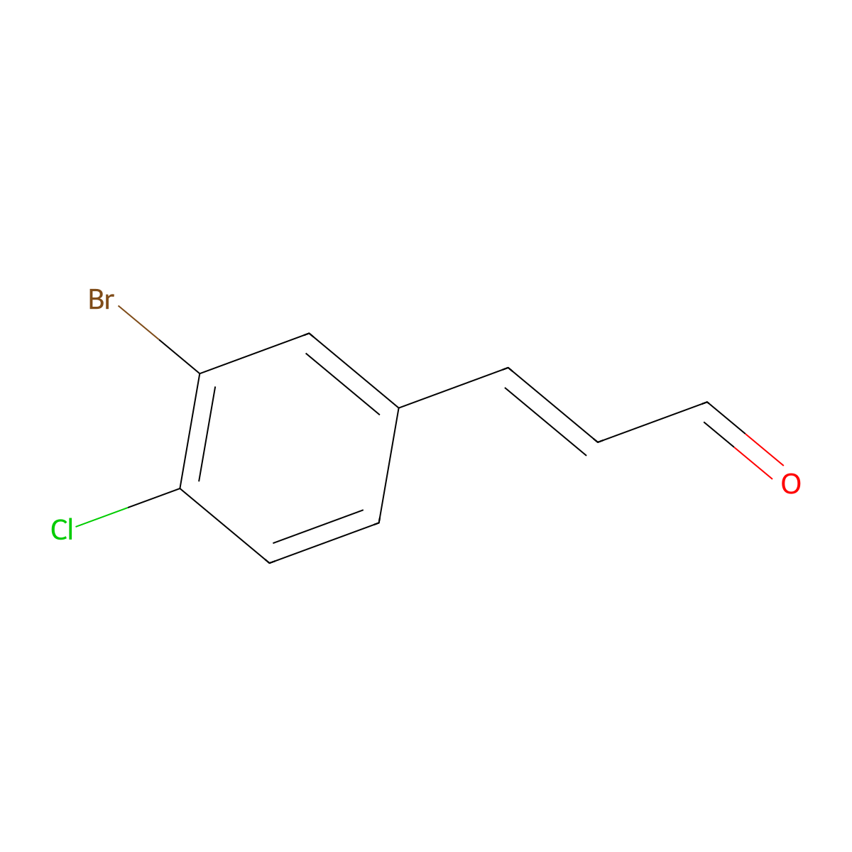 3-(3-Bromo-4-chlorophenyl)prop-2-enal molecular structure, CAS 1564363-97-8