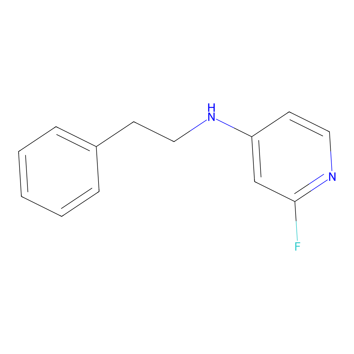 2-fluoro-N-(2-phenylethyl)pyridin-4-amine molecular structure, CAS 1564453-78-6