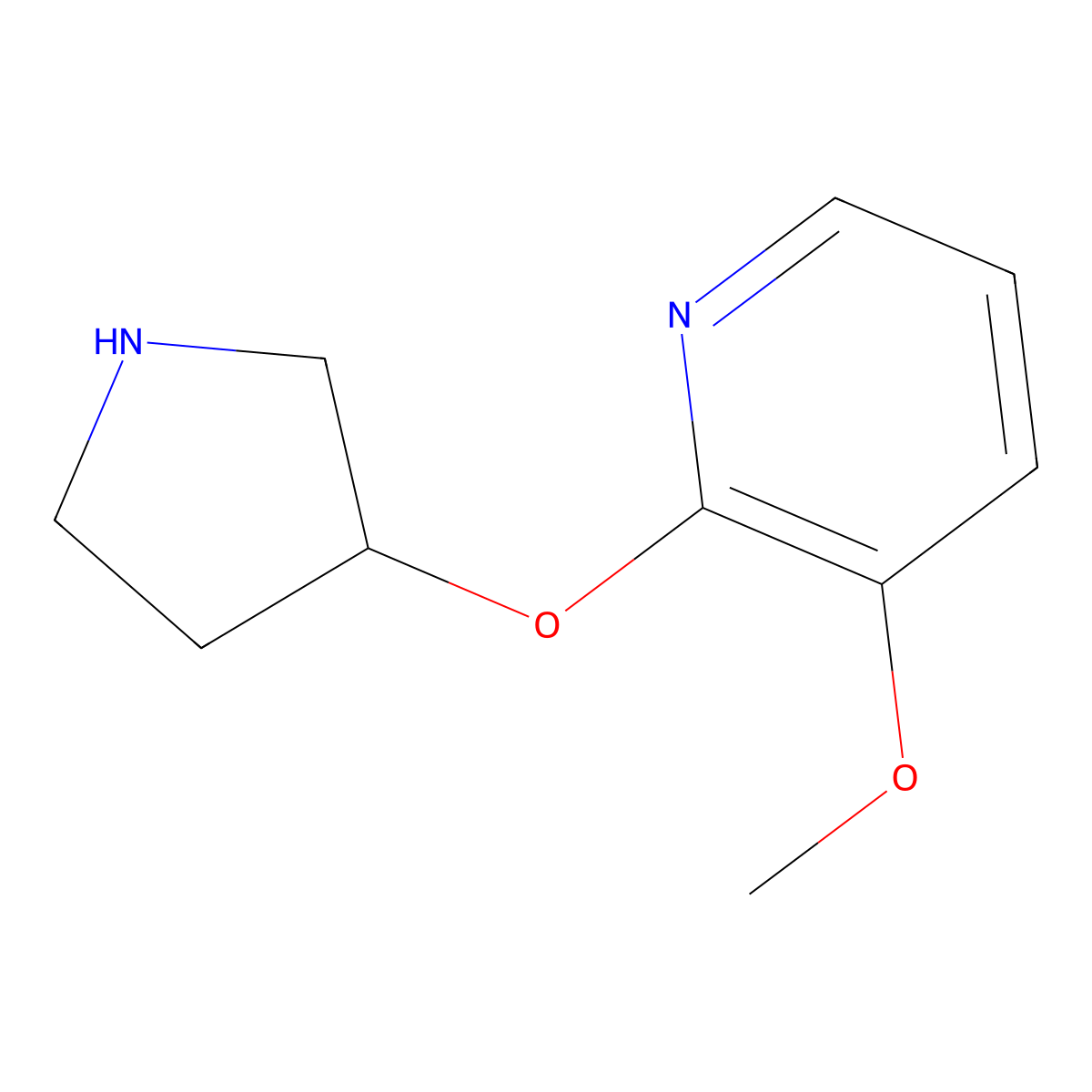 3-Methoxy-2-(pyrrolidin-3-yloxy)pyridine molecular structure, CAS 1564458-32-7