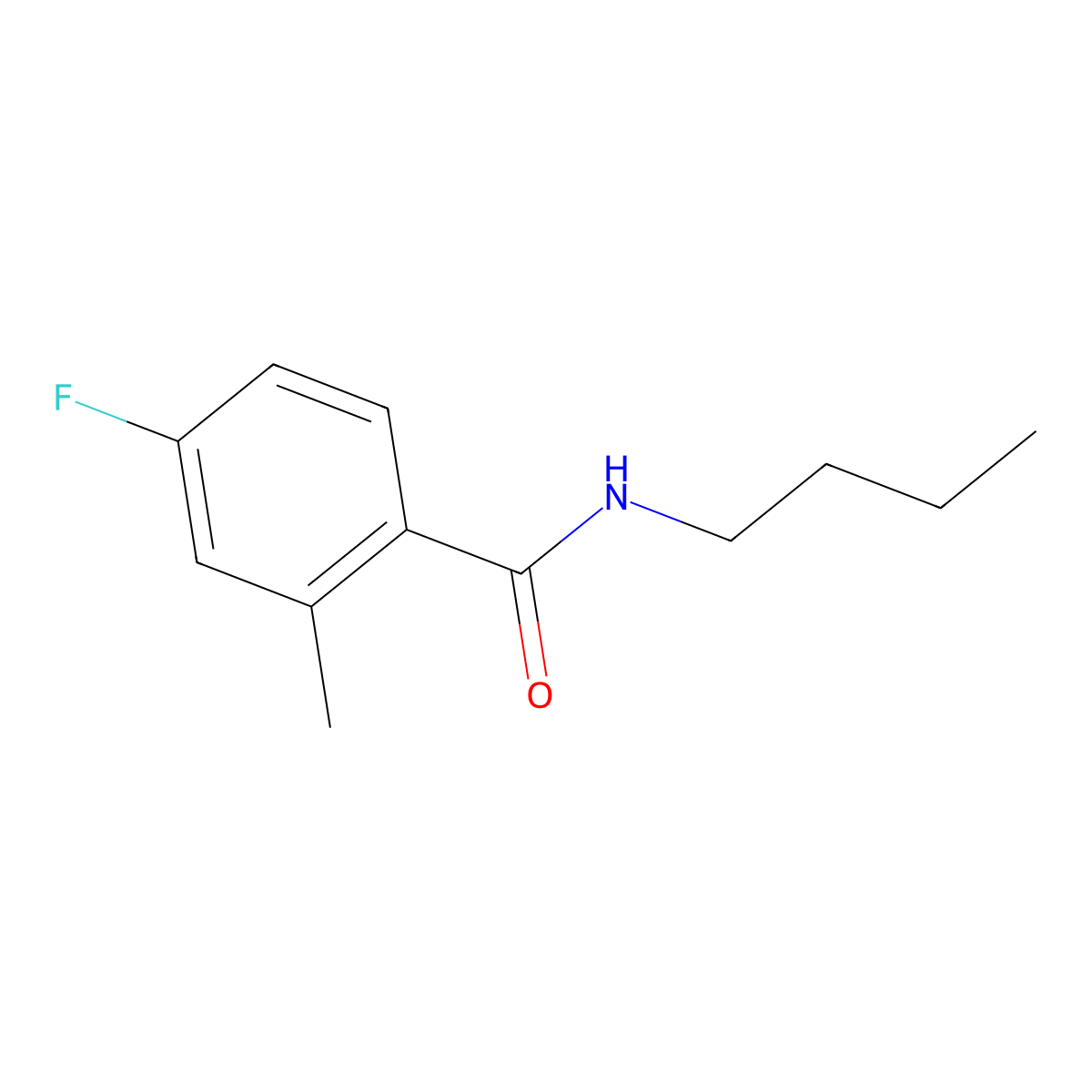 N-butyl-4-fluoro-2-methylbenzamide molecular structure, CAS 1564461-63-7