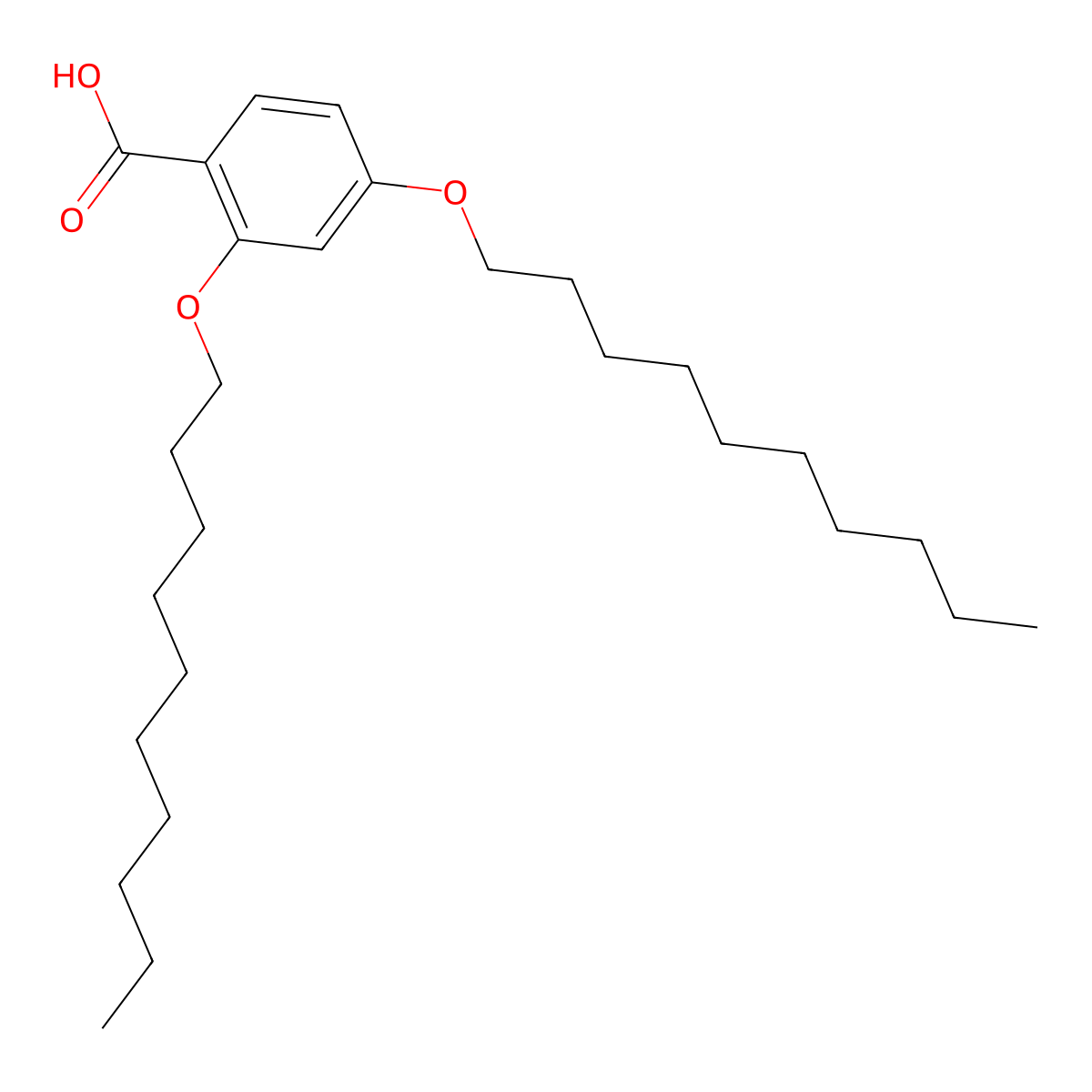 2,4-DI(Decyloxy)benzoic acid molecular structure, CAS 156447-87-9