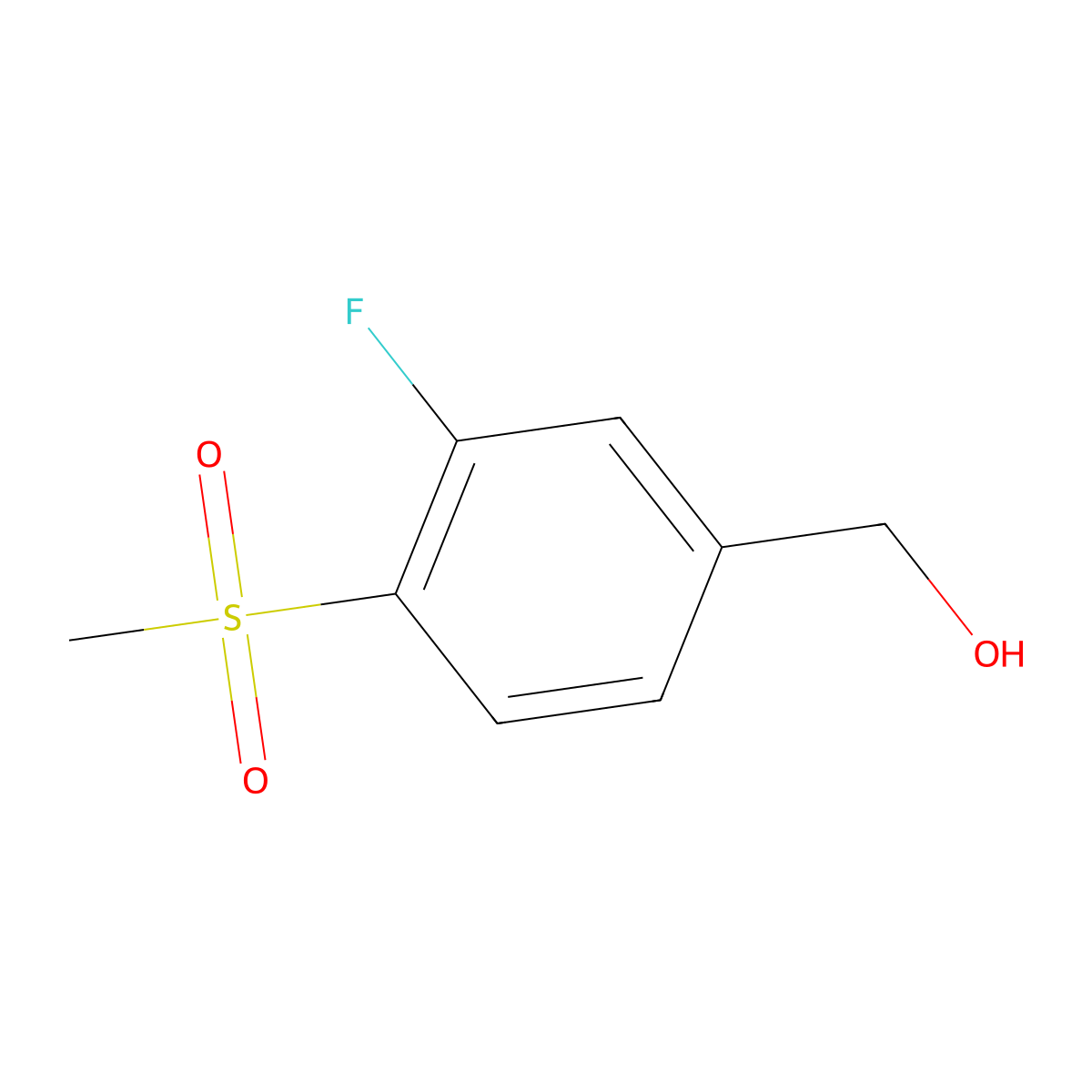 3-Fluoro-4-(methylsulphonyl)benzyl alcohol molecular structure, CAS 1564471-90-4