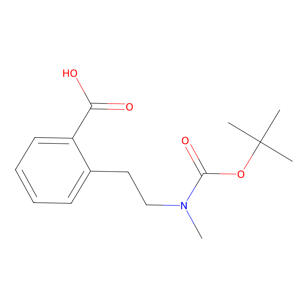 2-(2-{[(Tert-butoxy)carbonyl](methyl)amino}ethyl)benzoic acid molecular structure, CAS 1564481-15-7
