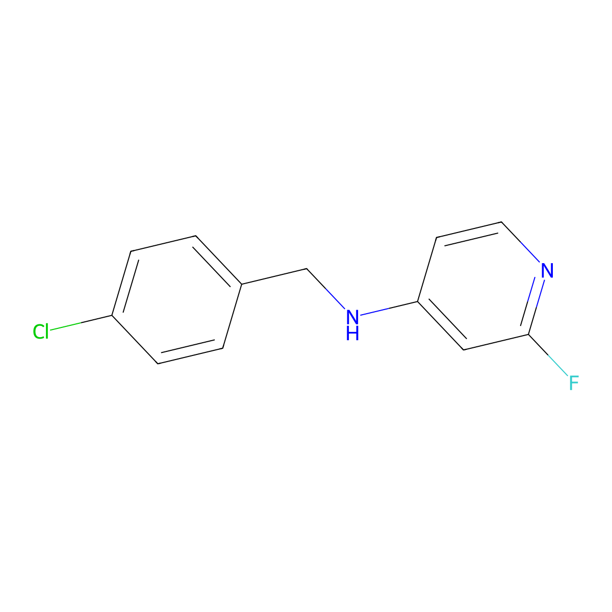N-(4-Chlorobenzyl)-2-fluoropyridin-4-amine molecular structure, CAS 1564488-51-2