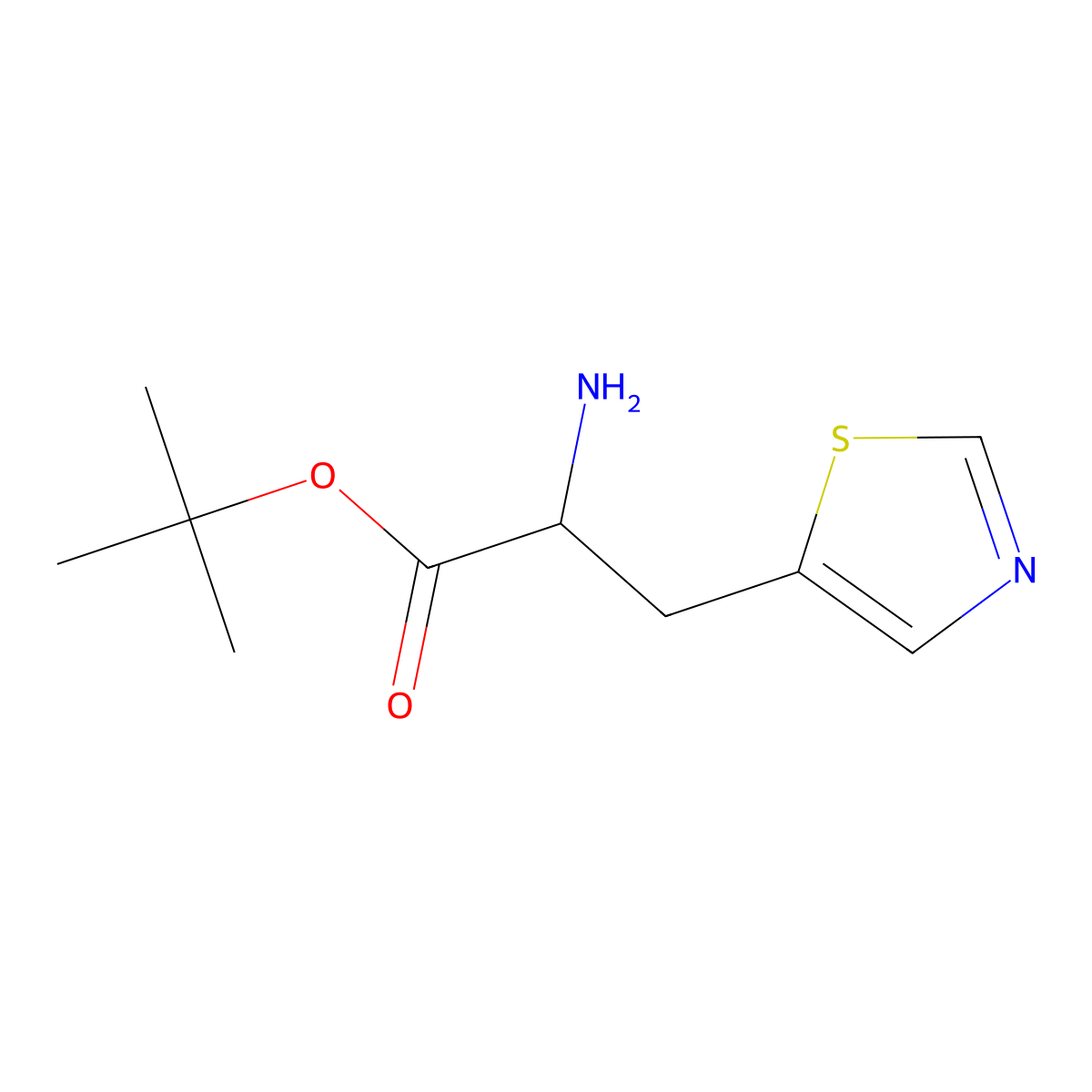 Tert-butyl 2-amino-3-(1,3-thiazol-5-yl)propanoate molecular structure, CAS 1564505-54-9