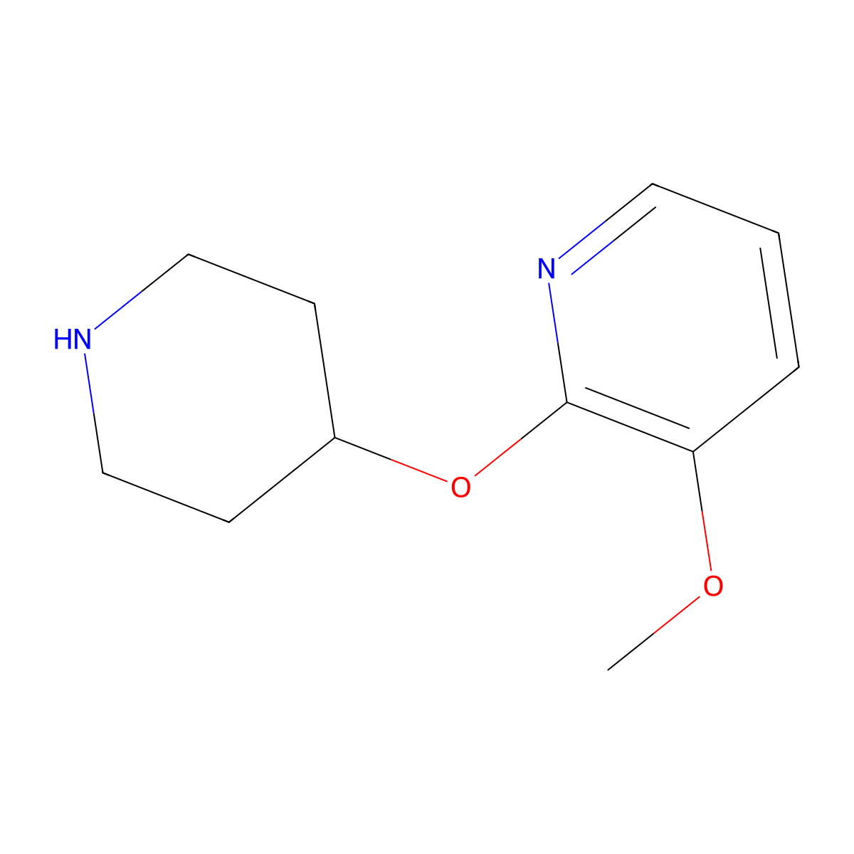 3-Methoxy-2-(piperidin-4-yloxy)pyridine molecular structure, CAS 1564508-05-9