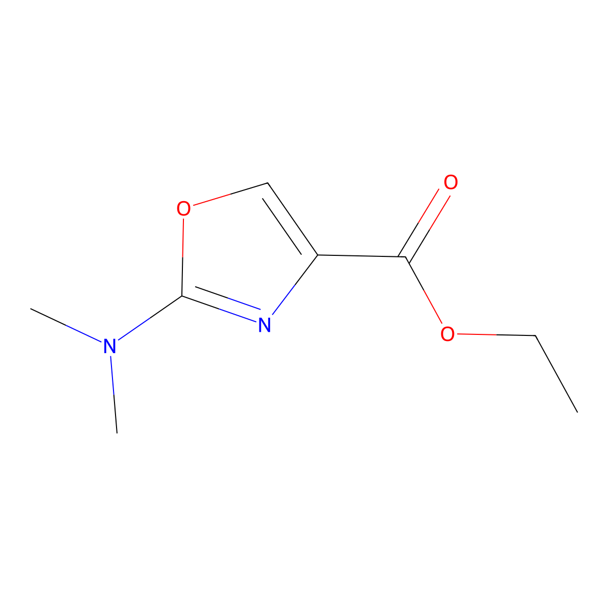 Ethyl 2-(dimethylamino)oxazole-4-carboxylate molecular structure, CAS 1564515-07-6