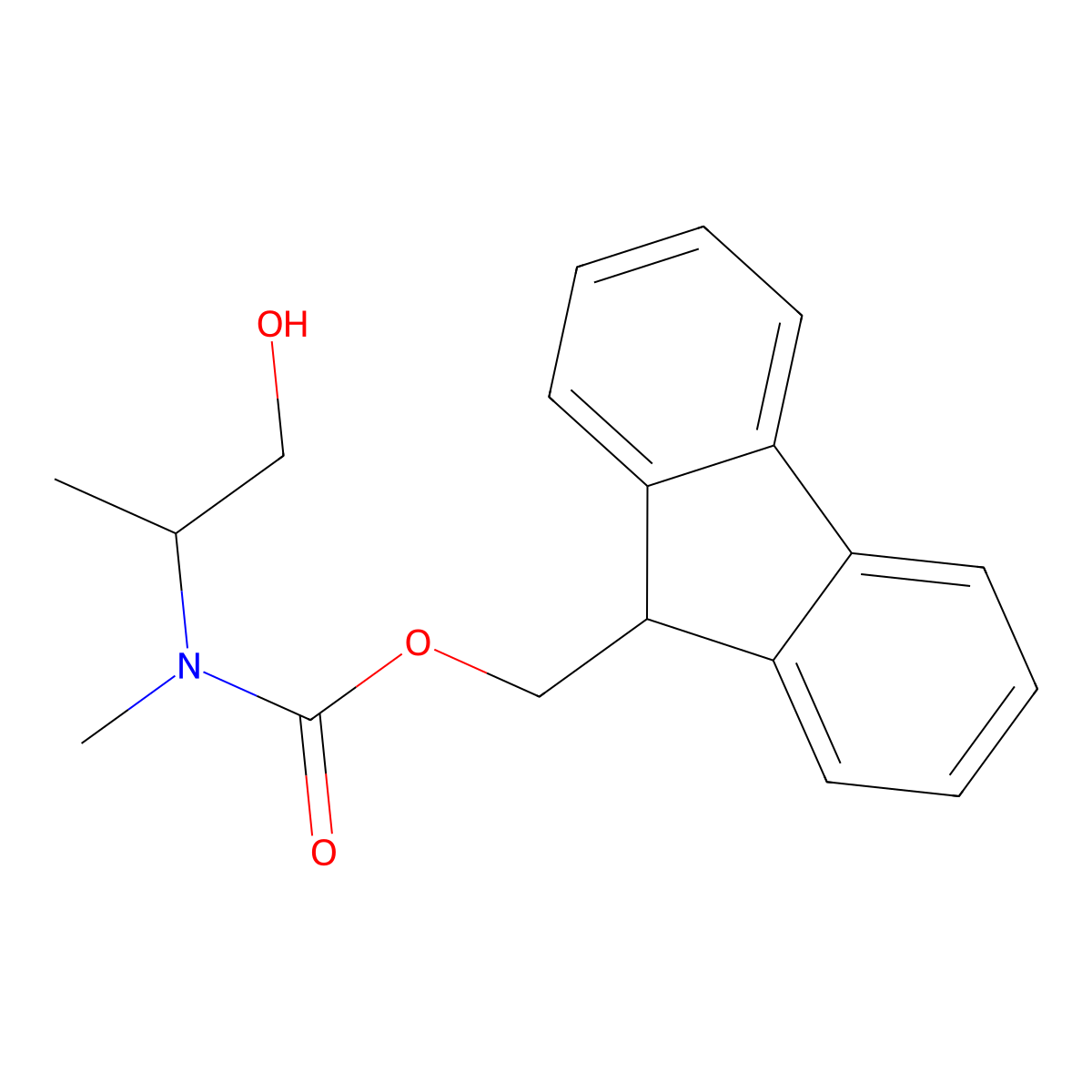 (9H-fluoren-9-yl)methyl N-(1-hydroxypropan-2-yl)-N-methylcarbamate molecular structure, CAS 1564524-51-1