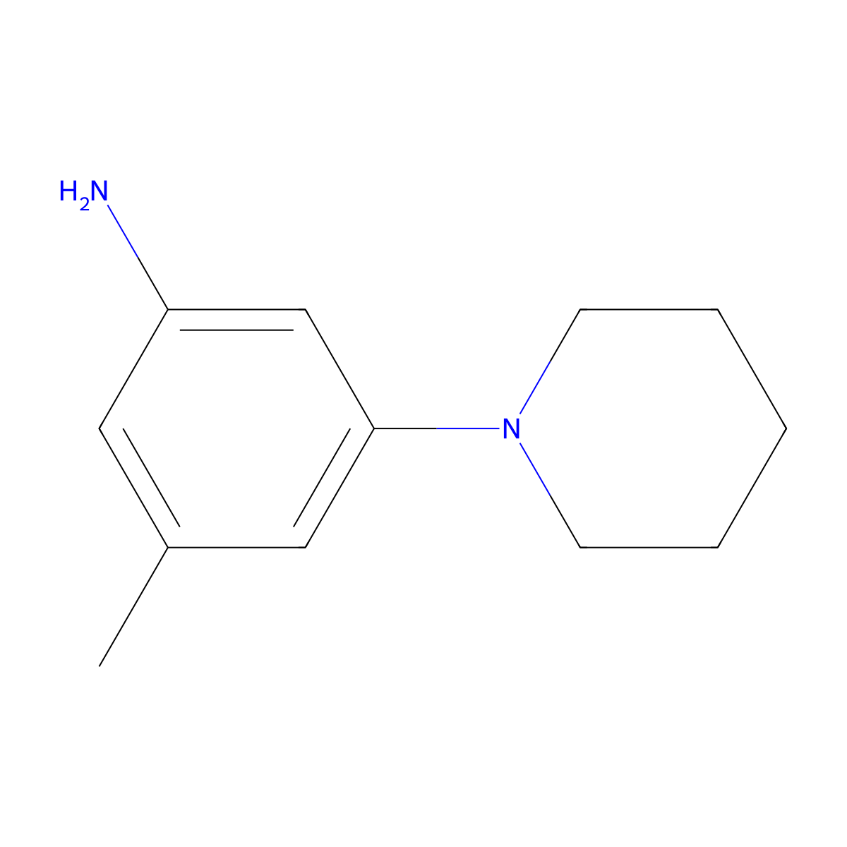 3-Methyl-5-(piperidin-1-yl)aniline molecular structure, CAS 1564528-01-3