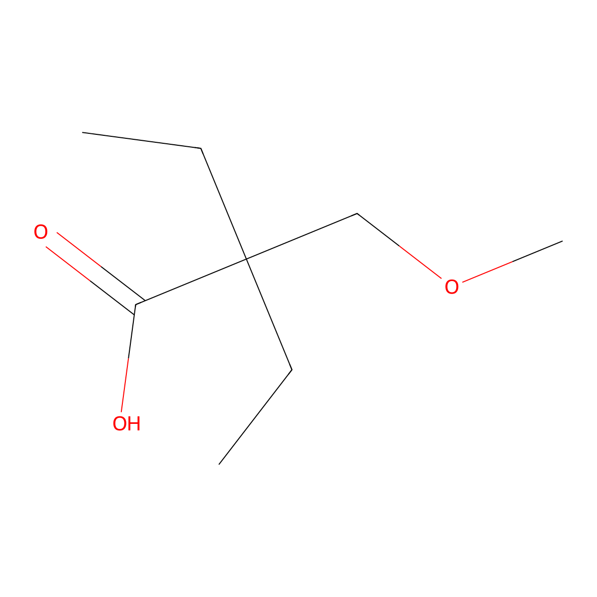 2-Ethyl-2-(methoxymethyl)butanoic acid molecular structure, CAS 1564528-88-6