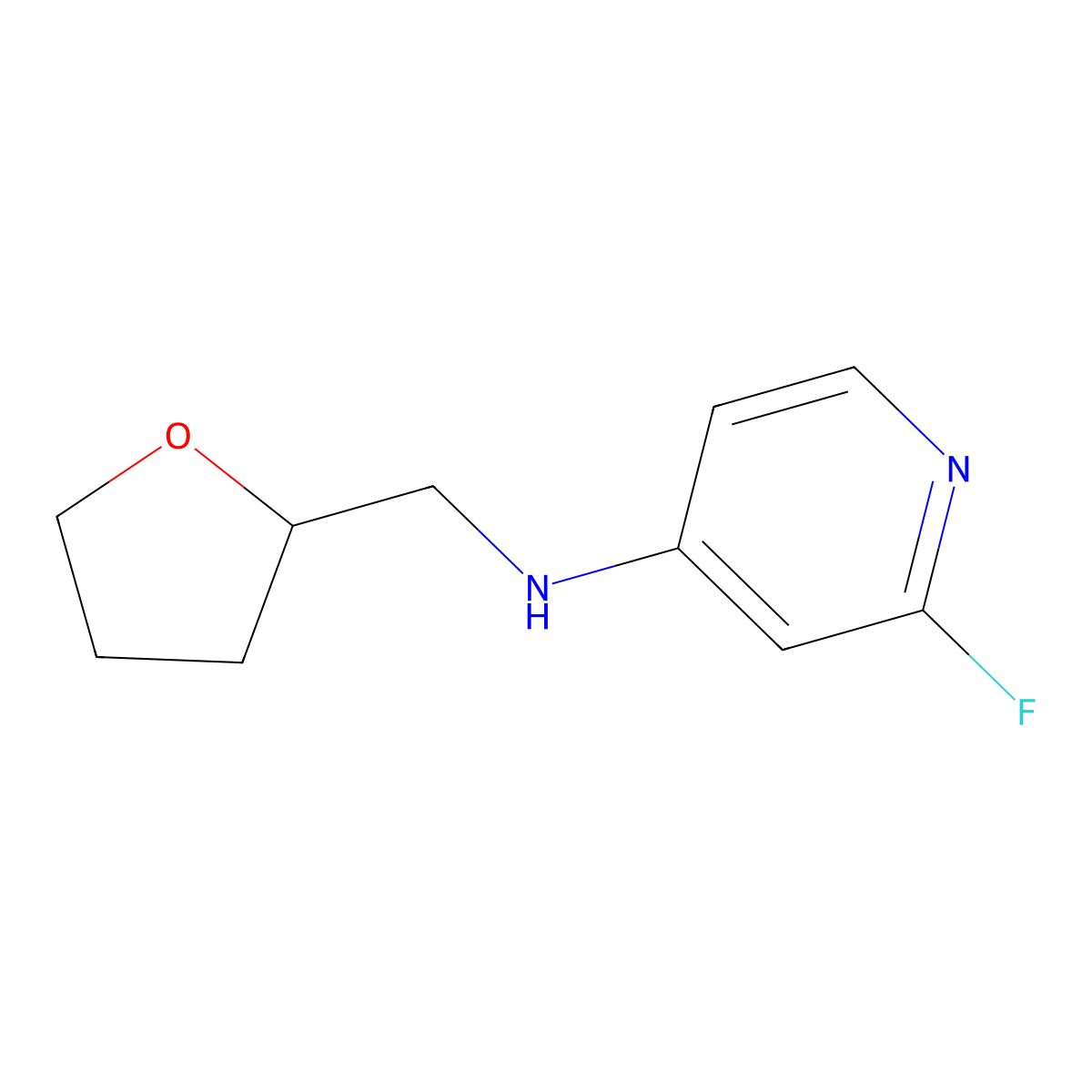 2-Fluoro-N-((tetrahydrofuran-2-yl)methyl)pyridin-4-amine molecular structure, CAS 1564532-44-0