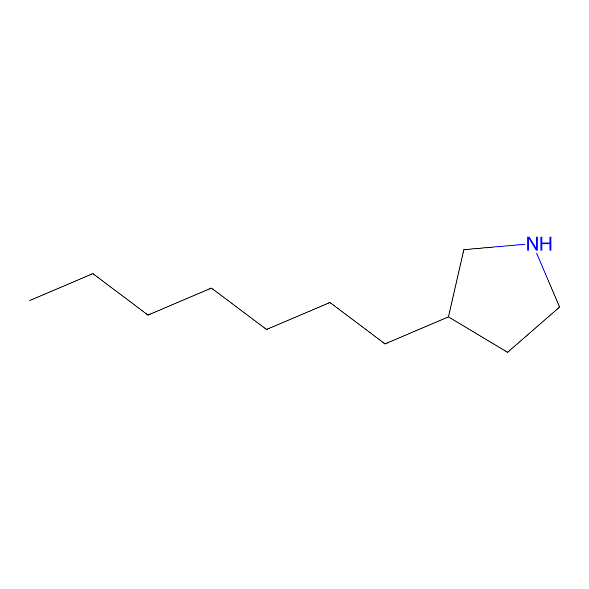 3-Heptylpyrrolidine molecular structure, CAS 1564535-19-8