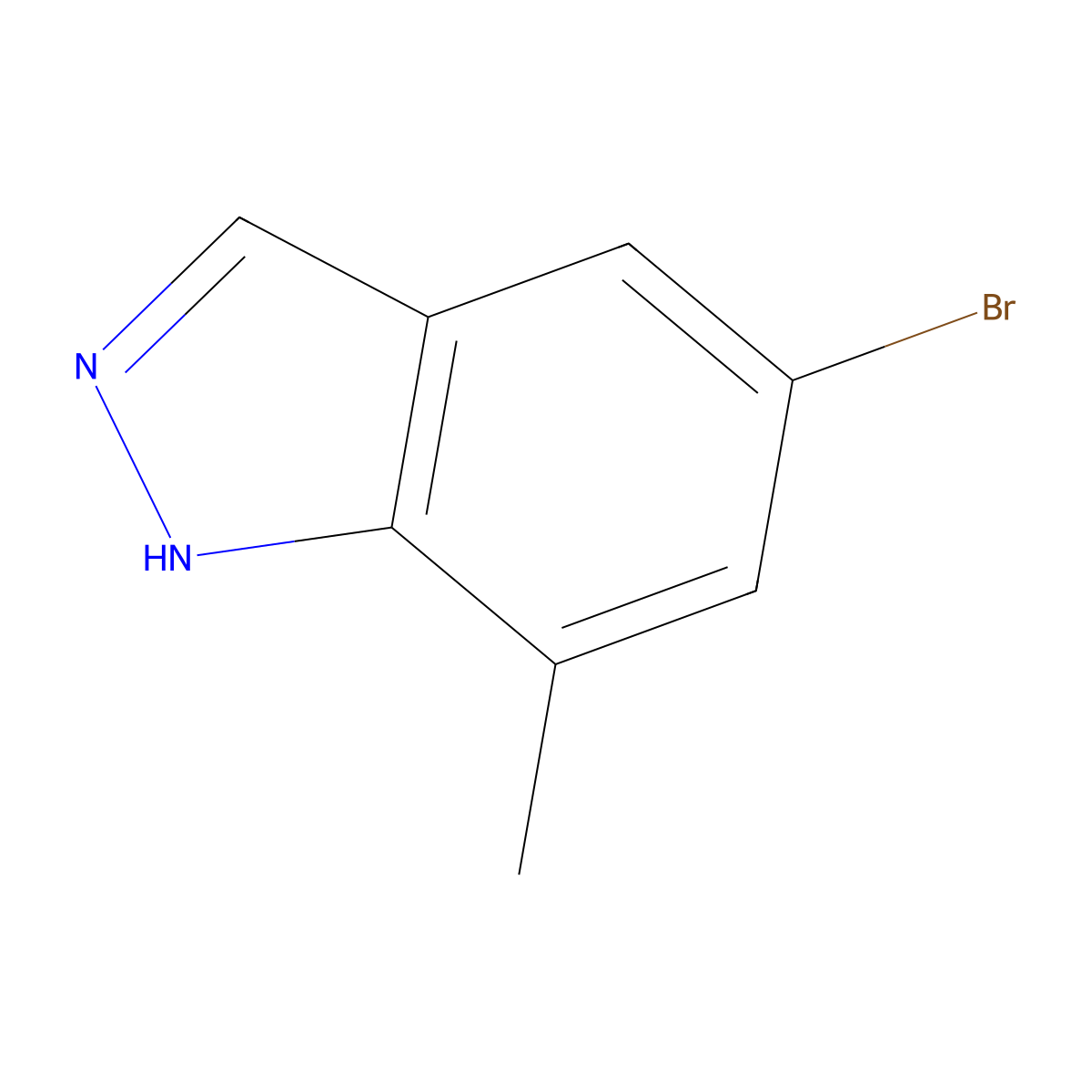 5-Bromo-7-methyl-1H-indazole molecular structure, CAS 156454-43-2