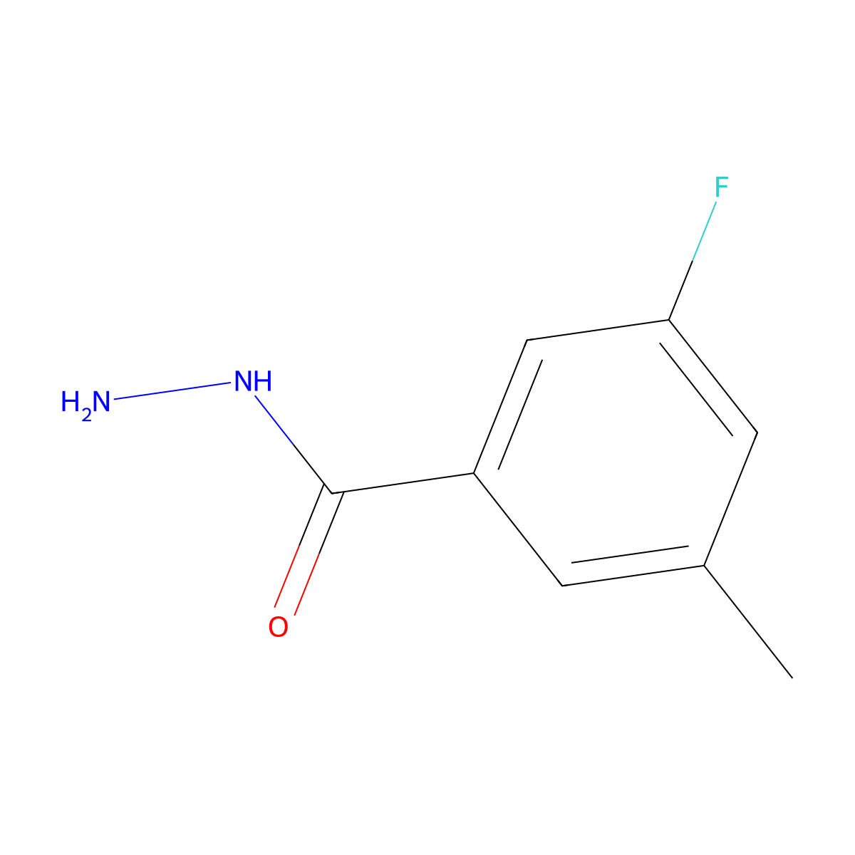 3-Fluoro-5-methylbenzohydrazide molecular structure, CAS 1564541-76-9