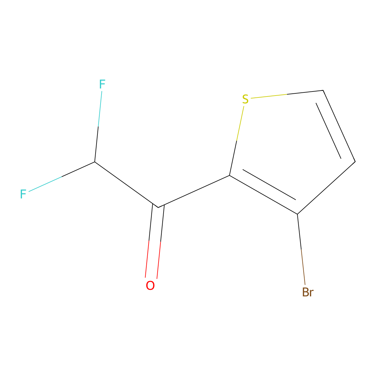1-(3-Bromothiophen-2-yl)-2,2-difluoroethan-1-one molecular structure, CAS 1564545-52-3
