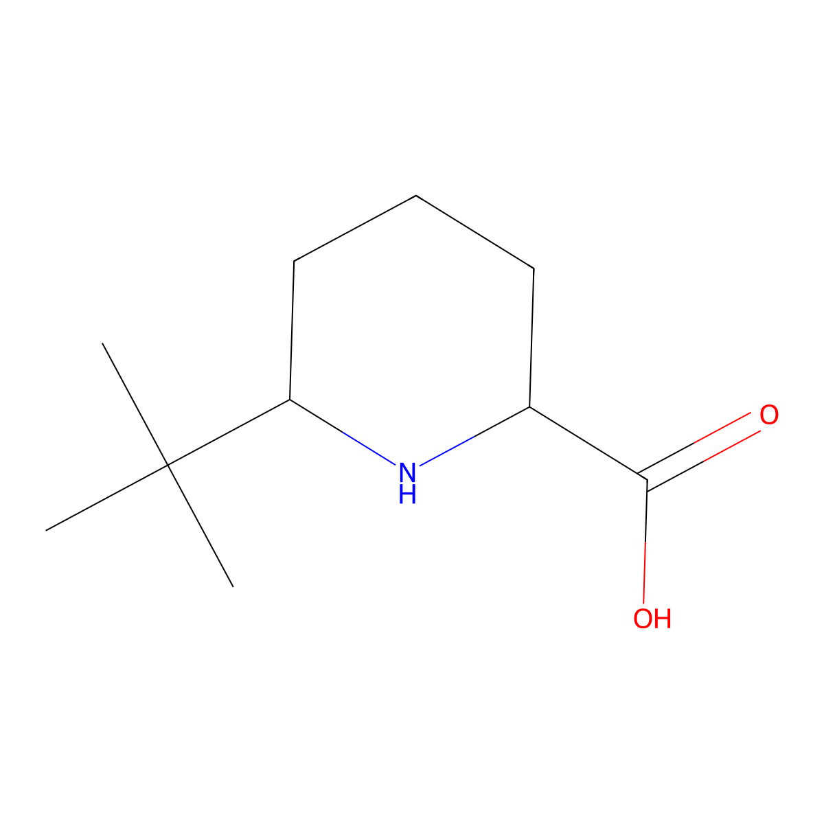 6-Tert-butylpiperidine-2-carboxylic acid molecular structure, CAS 1564550-10-2
