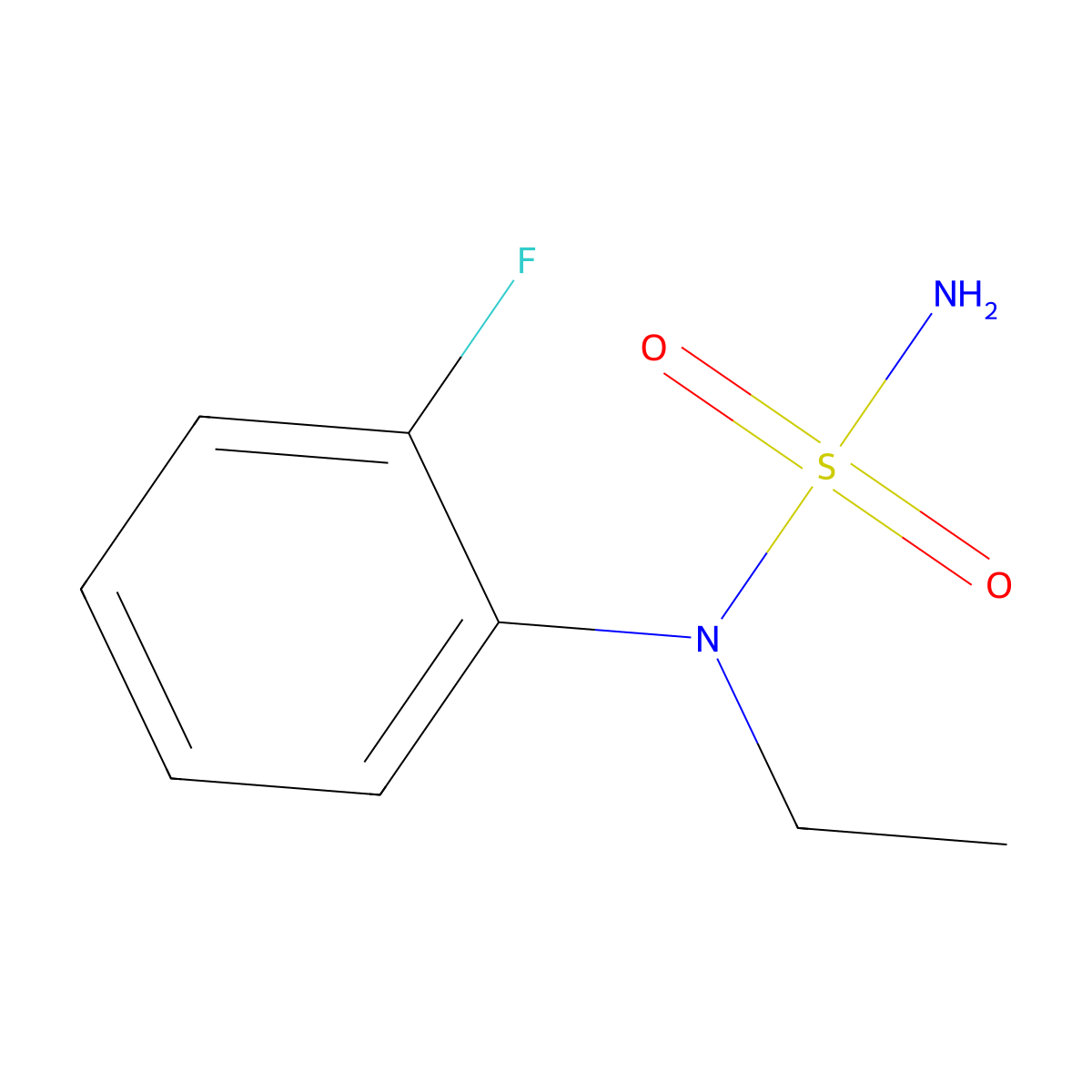 N-ethyl-N-(2-fluorophenyl)aminosulfonamide molecular structure, CAS 1564560-44-6