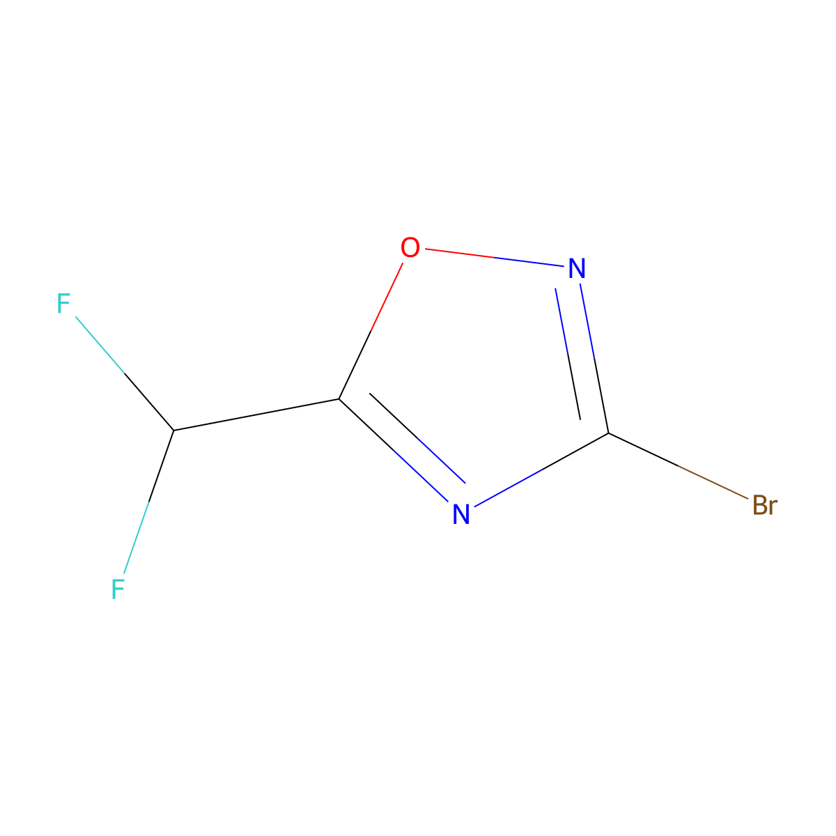 3-Bromo-5-(difluoromethyl)-1,2,4-oxadiazole molecular structure, CAS 1564560-81-1