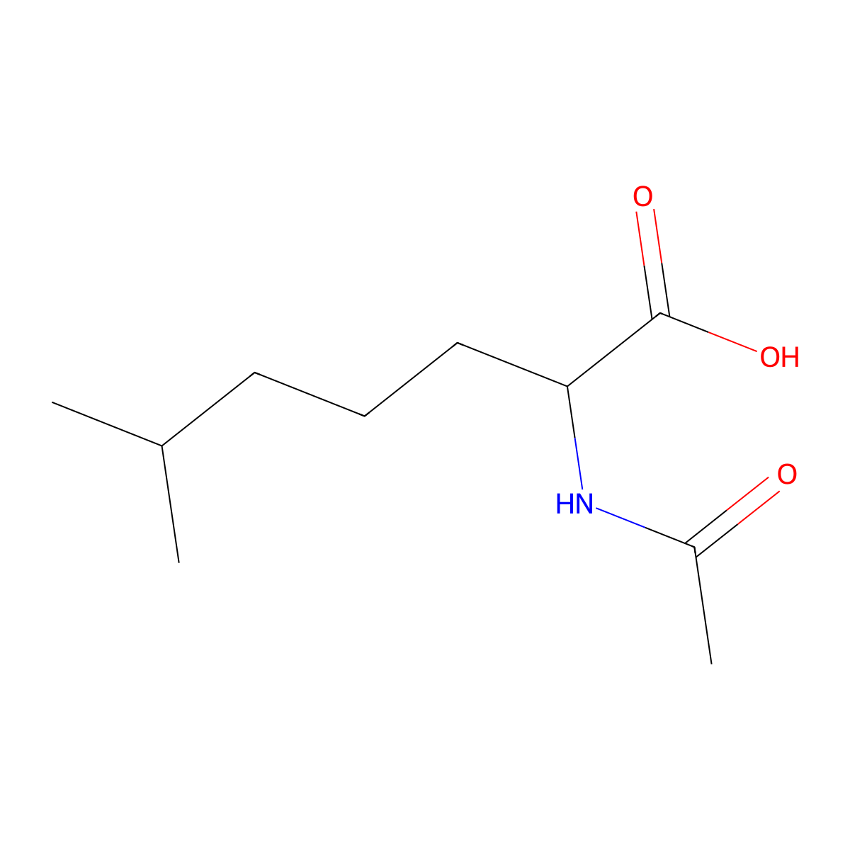 2-Acetamido-6-methylheptanoic acid molecular structure, CAS 1564561-62-1