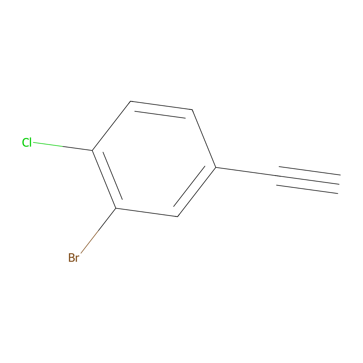 2-Bromo-1-chloro-4-ethynylbenzene molecular structure, CAS 1564565-93-0