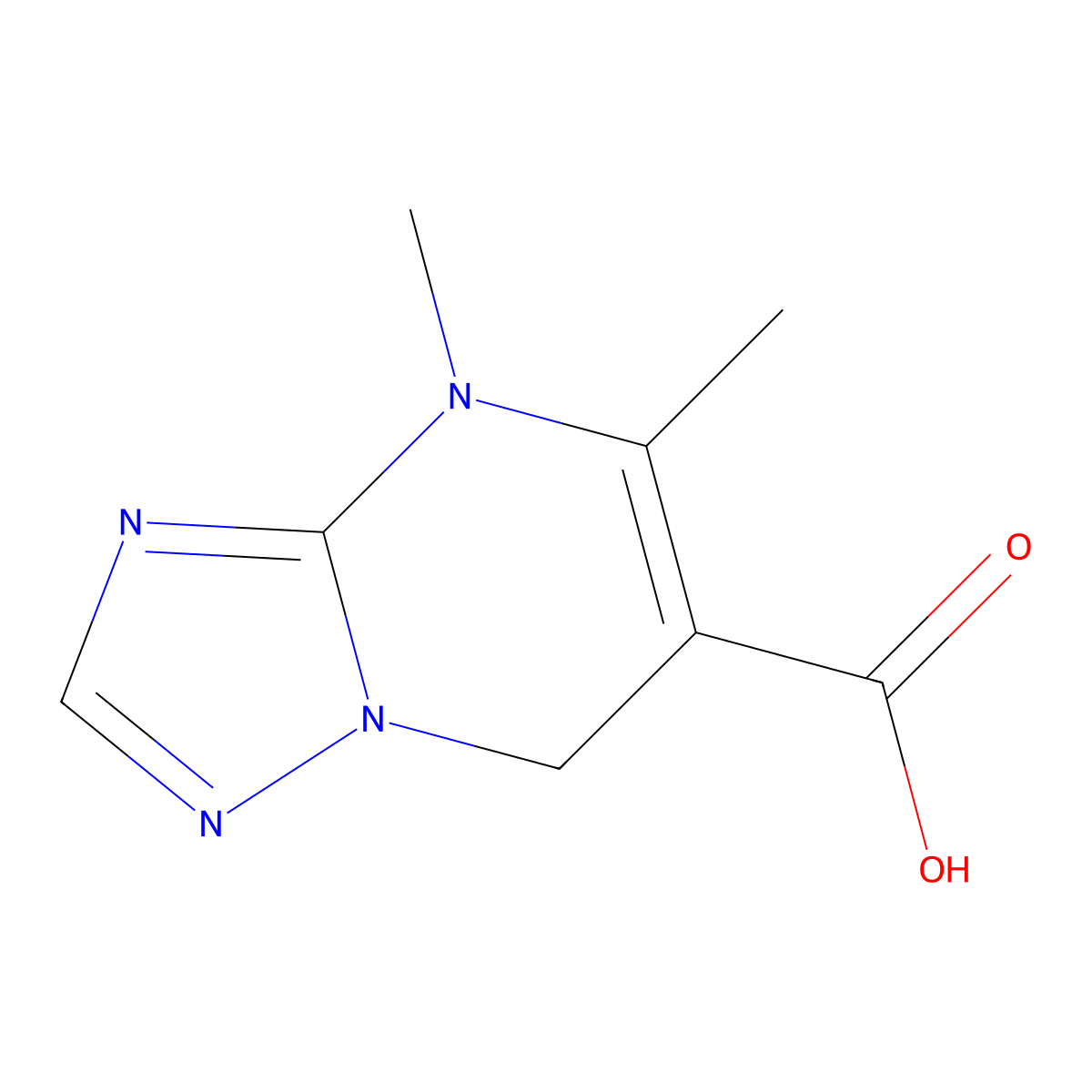 4,5-dimethyl-4H,7H-(1,2,4)triazolo(1,5-a)pyrimidine-6-carboxylic acid molecular structure, CAS 1564571-59-0