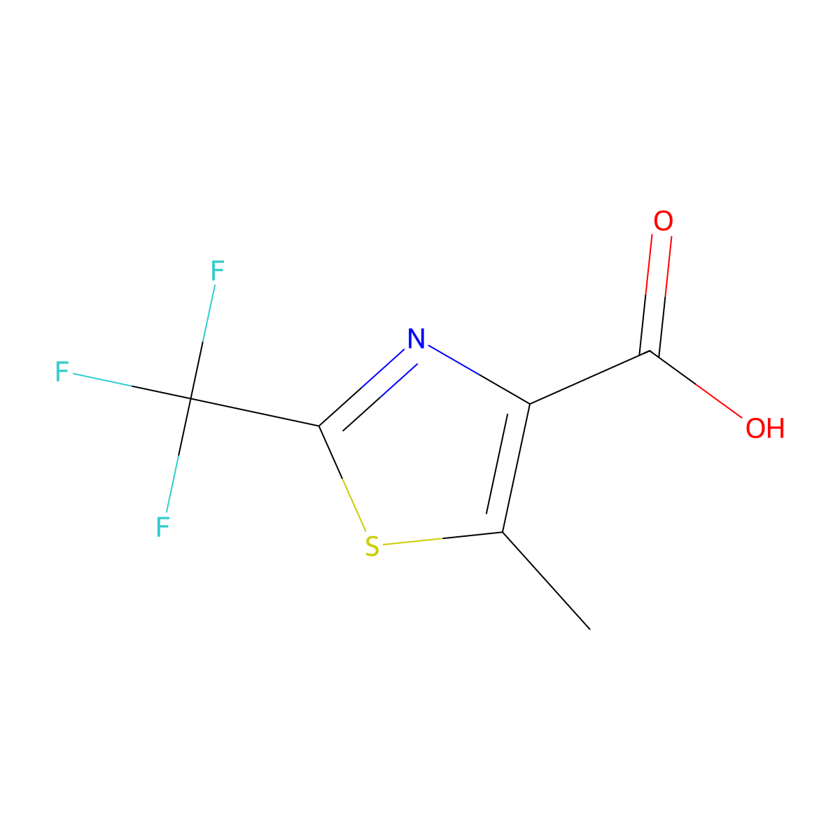 5-Methyl-2-(trifluoromethyl)-1,3-thiazole-4-carboxylic acid molecular structure, CAS 1564582-05-3