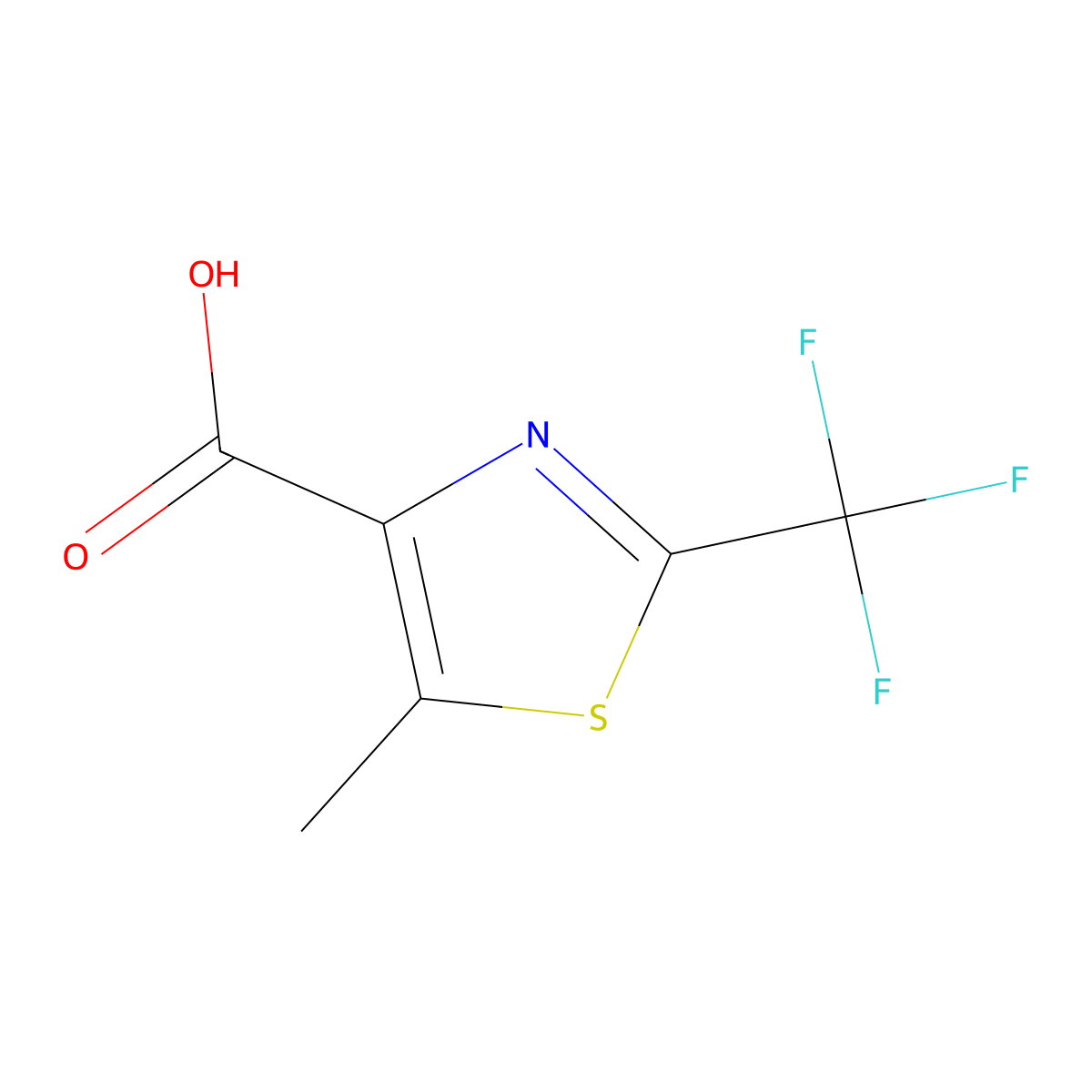 5-Methyl-2-(trifluoromethyl)-1,3-thiazole-4-carboxylic acid molecular structure, CAS 1564582-05-3