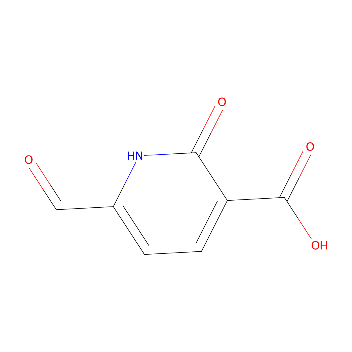 3-Pyridinecarboxylic acid, 6-formyl-1,2-dihydro-2-oxo- molecular structure, CAS 156459-21-1