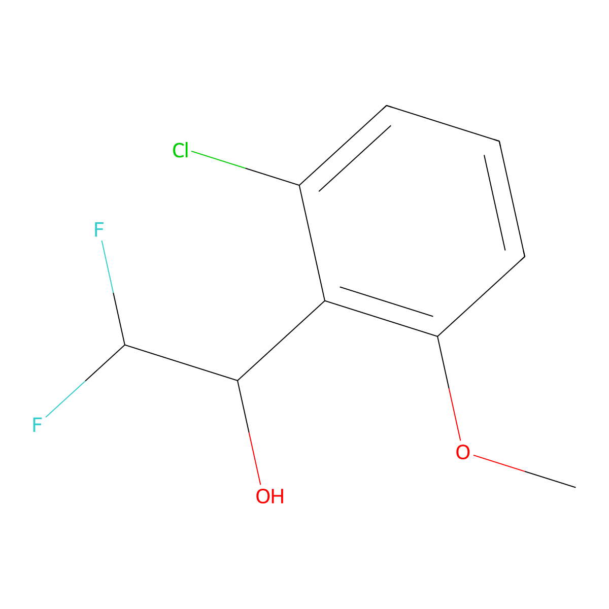 1-(2-Chloro-6-methoxyphenyl)-2,2-difluoroethan-1-ol molecular structure, CAS 1564612-69-6