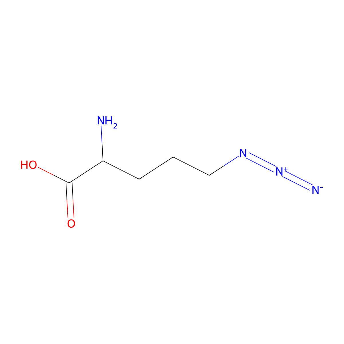 (2S)-2-Amino-5-azidopentanoic acid molecular structure, CAS 156463-09-1
