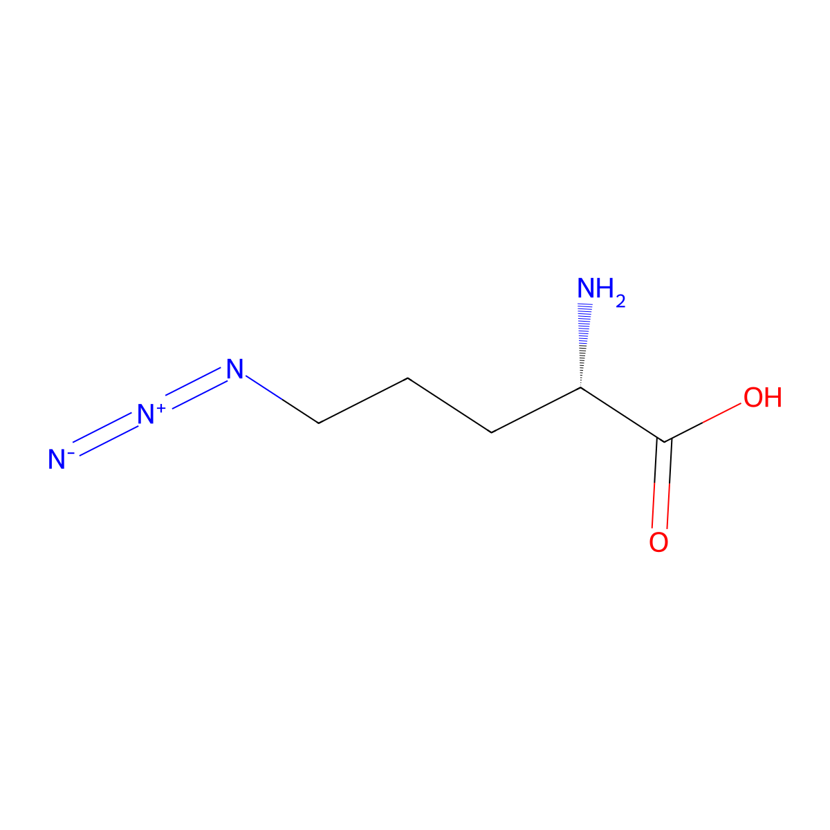 (2S)-2-Amino-5-azidopentanoic acid molecular structure, CAS 156463-09-1