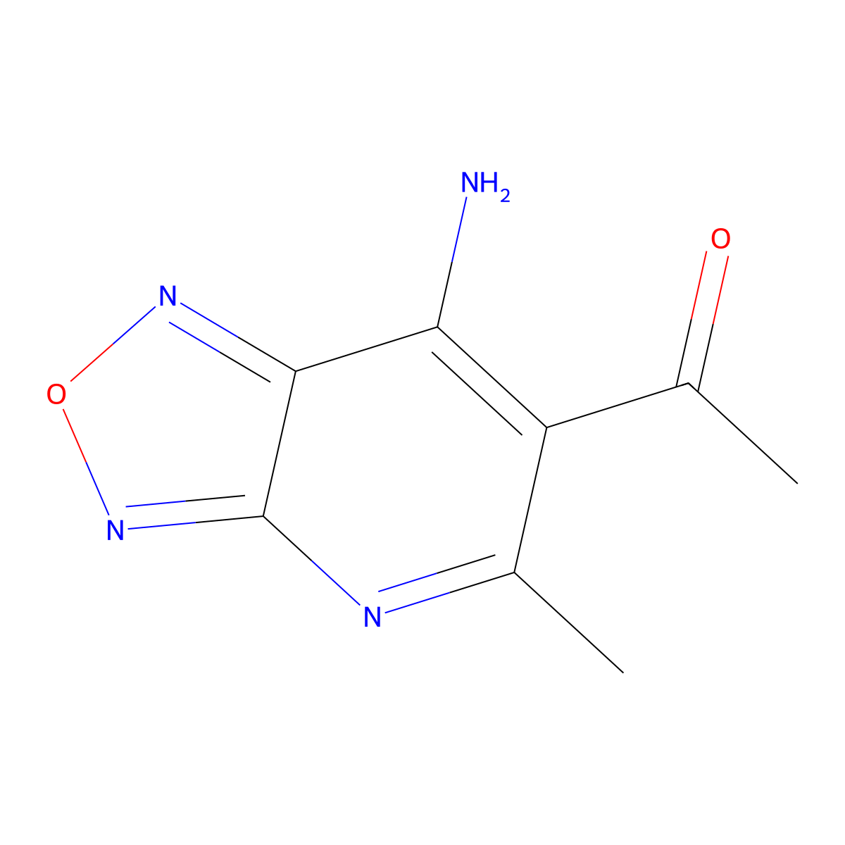 1-(7-Amino-5-methyl[1,2,5]oxadiazolo[3,4-b]pyridin-6-yl)ethanone molecular structure, CAS 156463-83-1