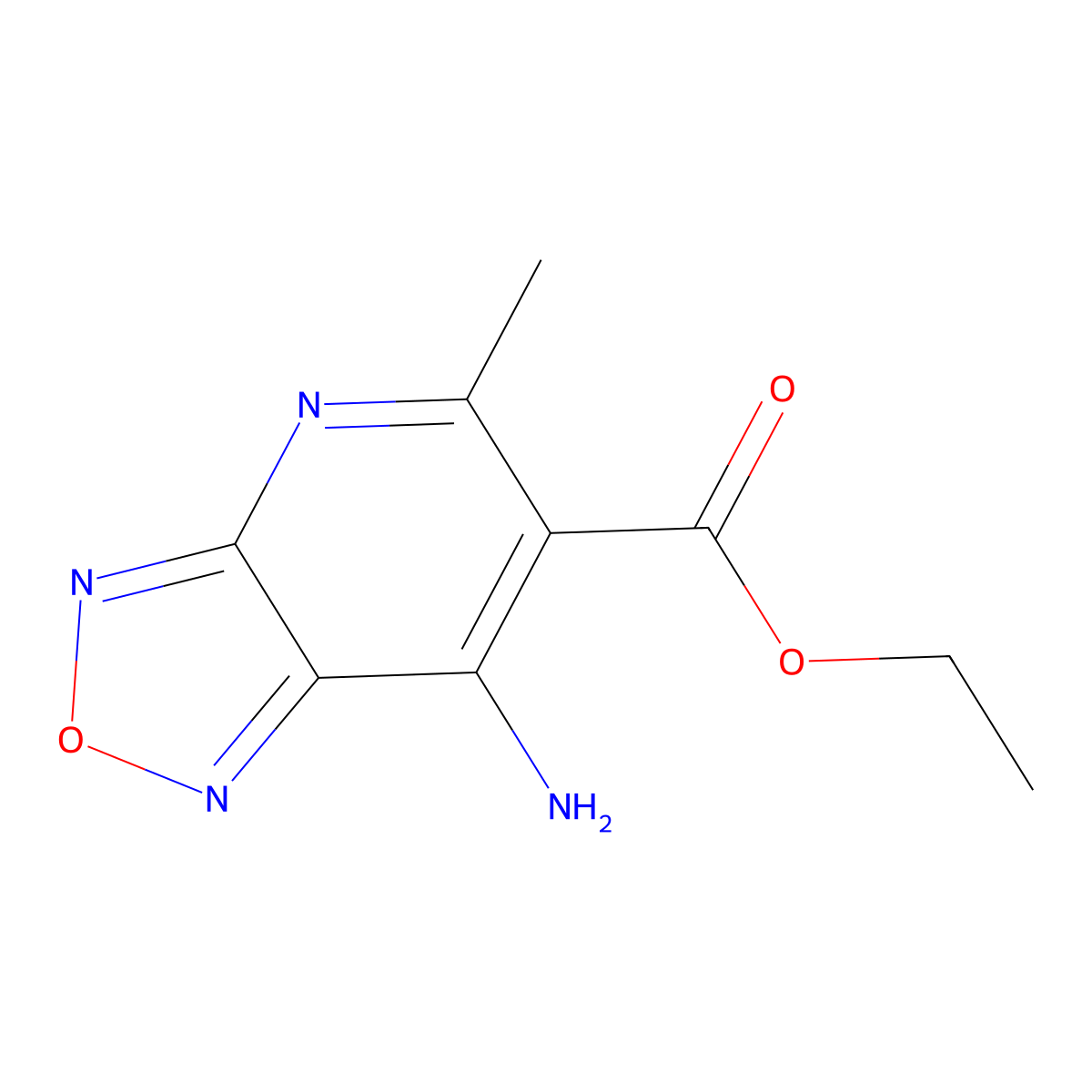 Ethyl 7-amino-5-methyl-[1,2,5]oxadiazolo[3,4-b]pyridine-6-carboxylate molecular structure, CAS 156463-84-2