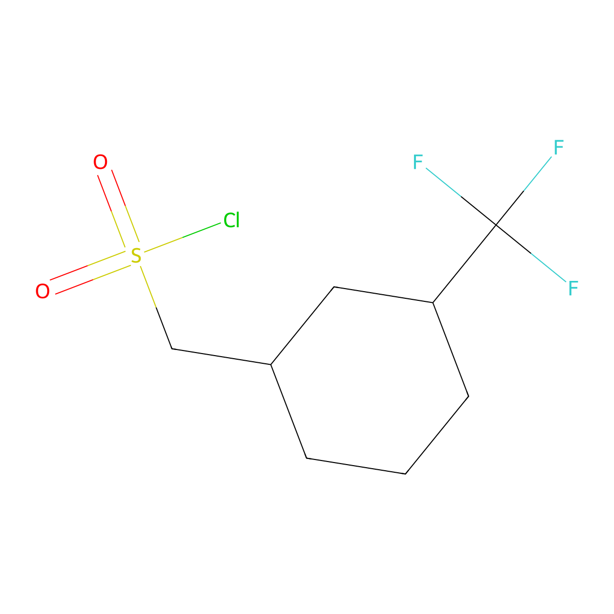 [3-(Trifluoromethyl)cyclohexyl]methanesulfonyl chloride molecular structure, CAS 1564630-86-9